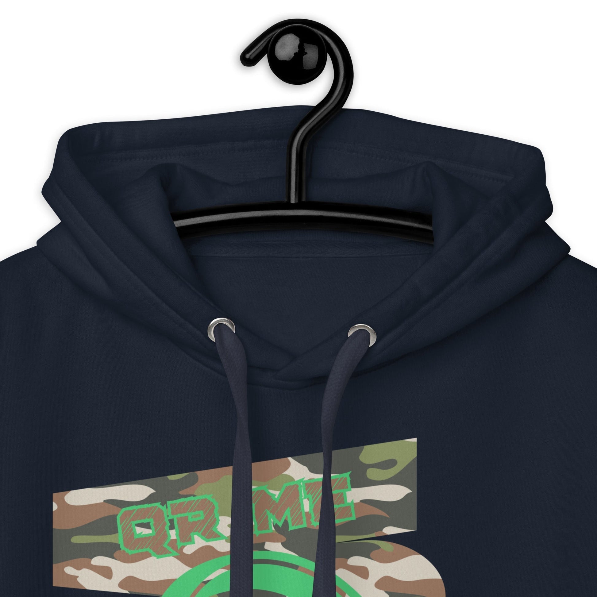 Personalized QR Code Green Camo Hoodie β Blend In, Stand Out