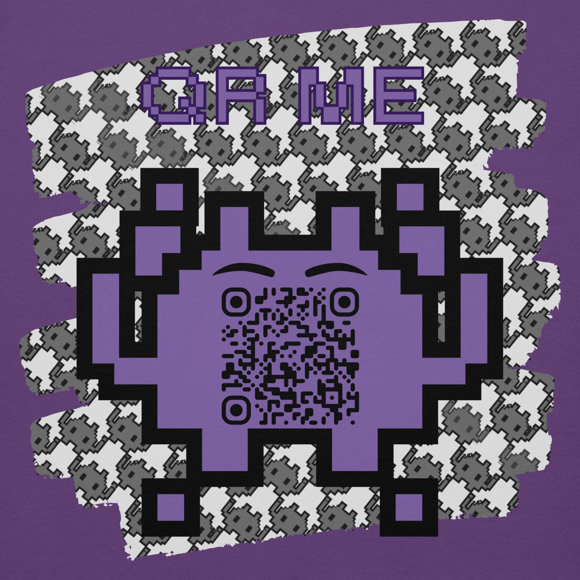 Monochrome Alien Emoji QR Code Hoodie β Share Your Stats