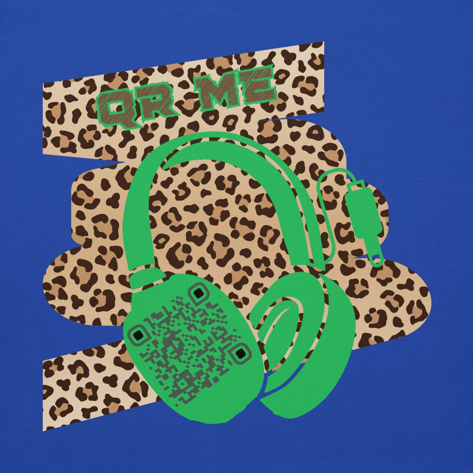 Custom QR Code Leopard Print Hoodie β Wild Style, Shared Tunes