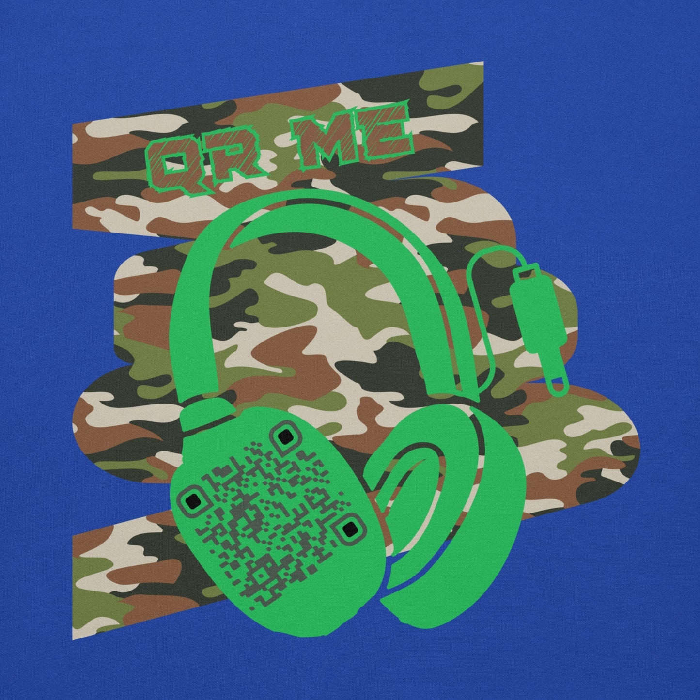 Personalized QR Code Green Camo Hoodie β Blend In, Stand Out