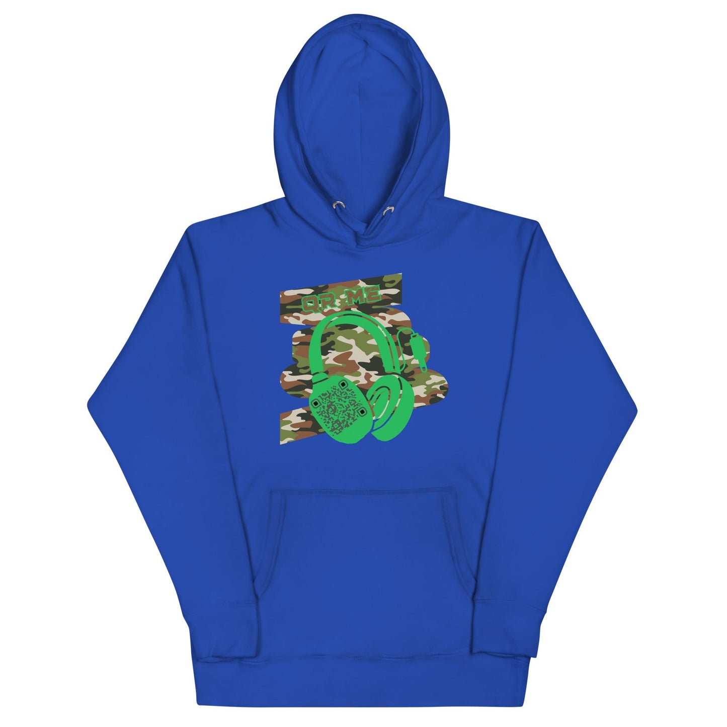 Personalized QR Code Green Camo Hoodie β Blend In, Stand Out