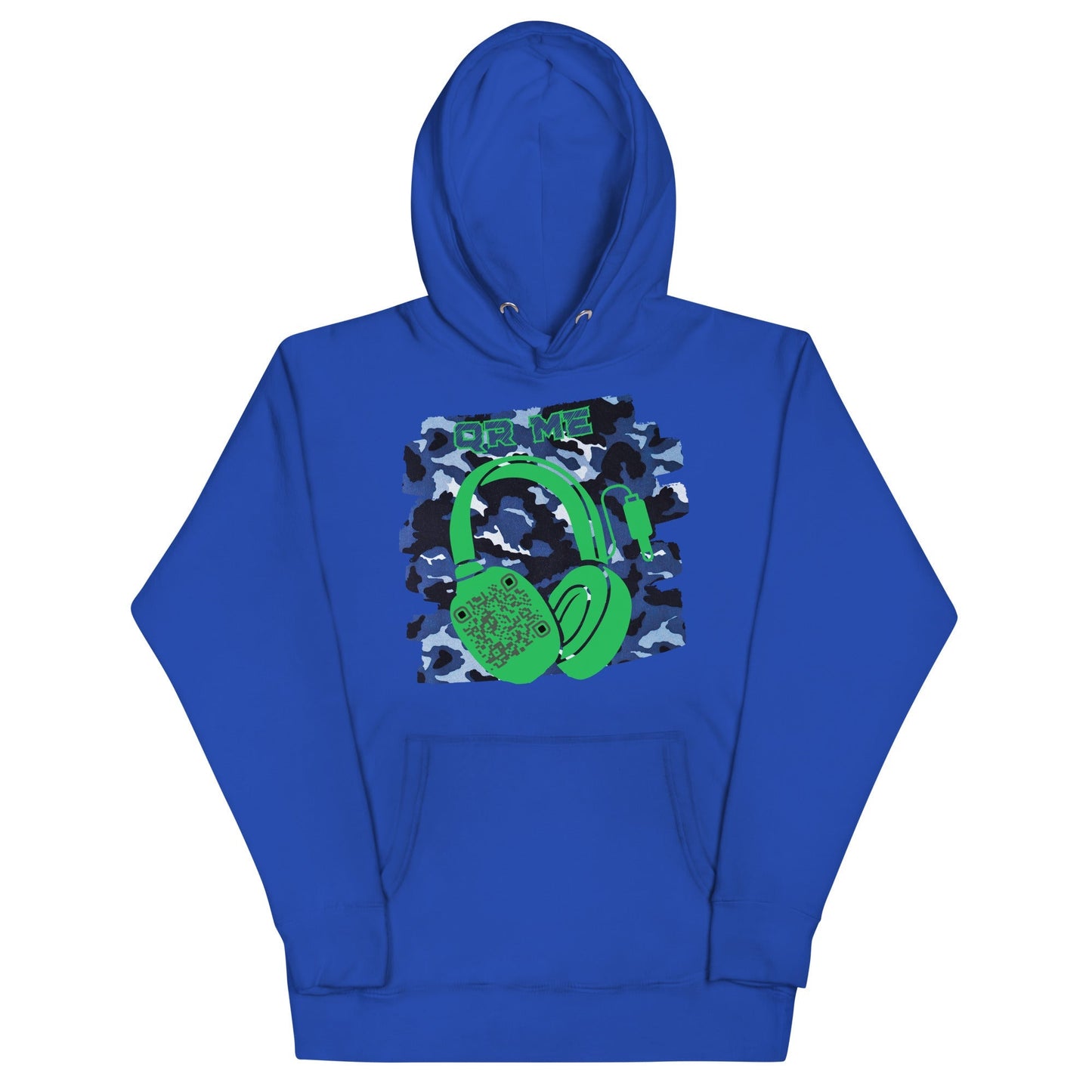 Personalized QR Code Blue Camo Hoodie β Blend In, Share Out