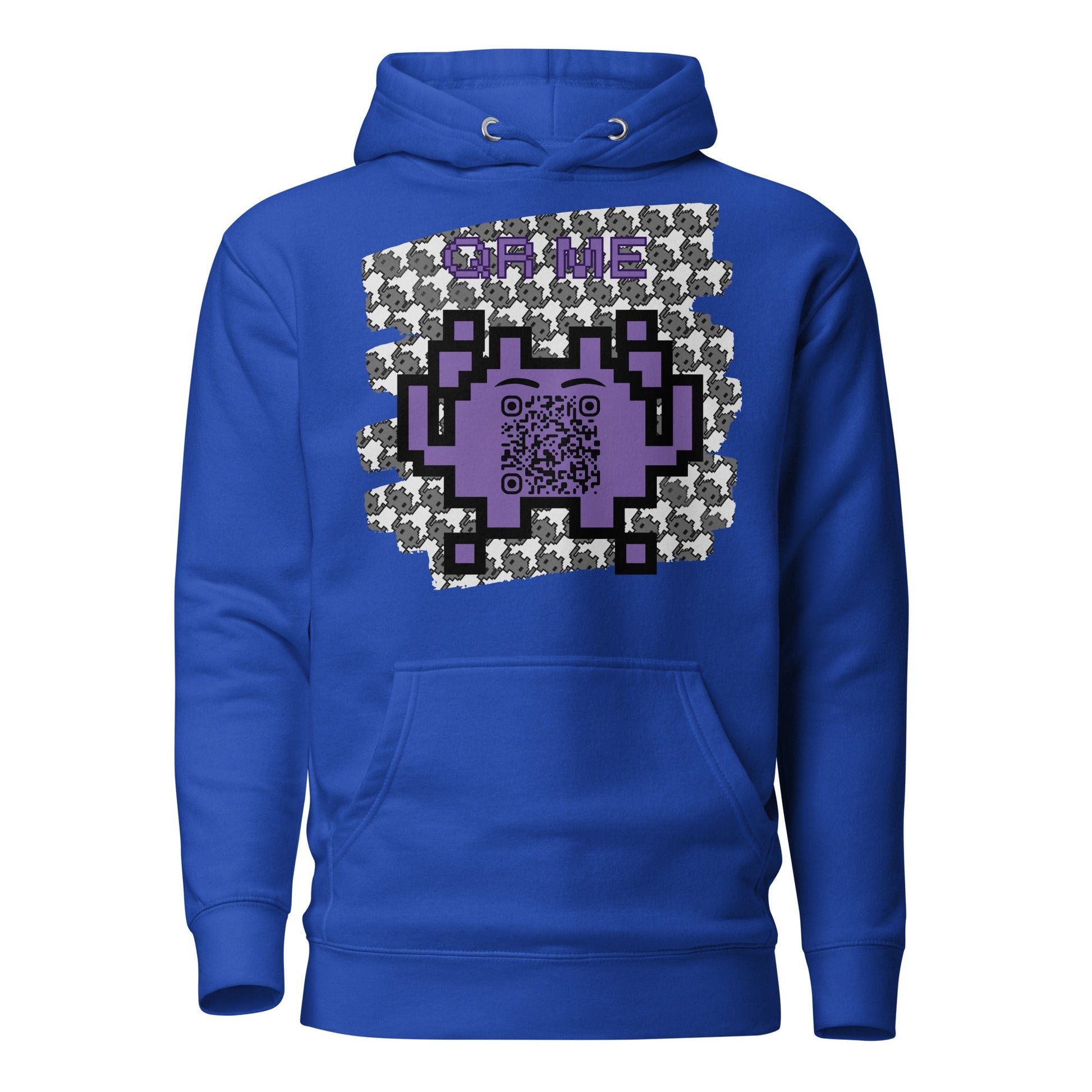 Monochrome Alien Emoji QR Code Hoodie β Share Your Stats