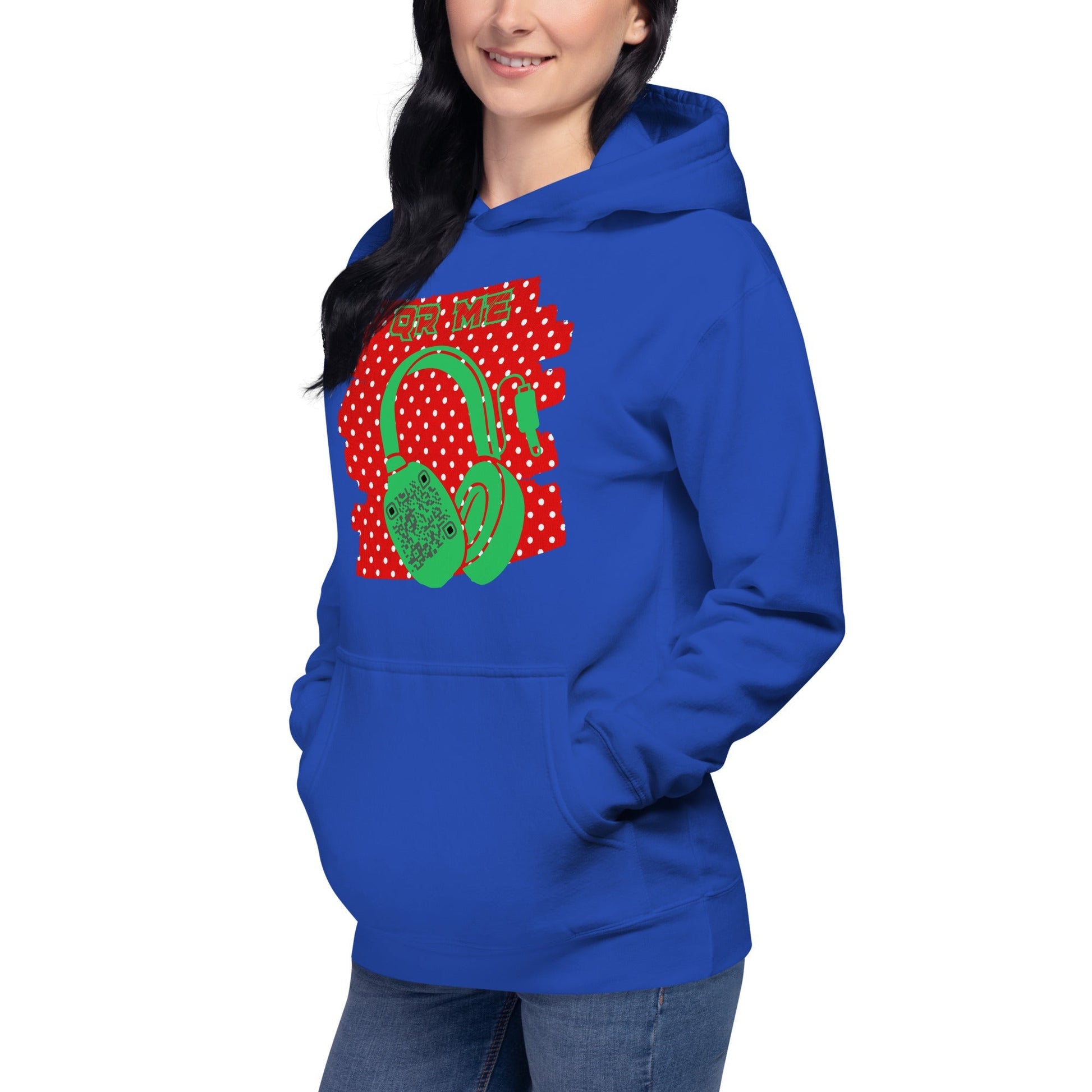 Personalized QR Code Polka Dot Hoodie – Share Your Tunes