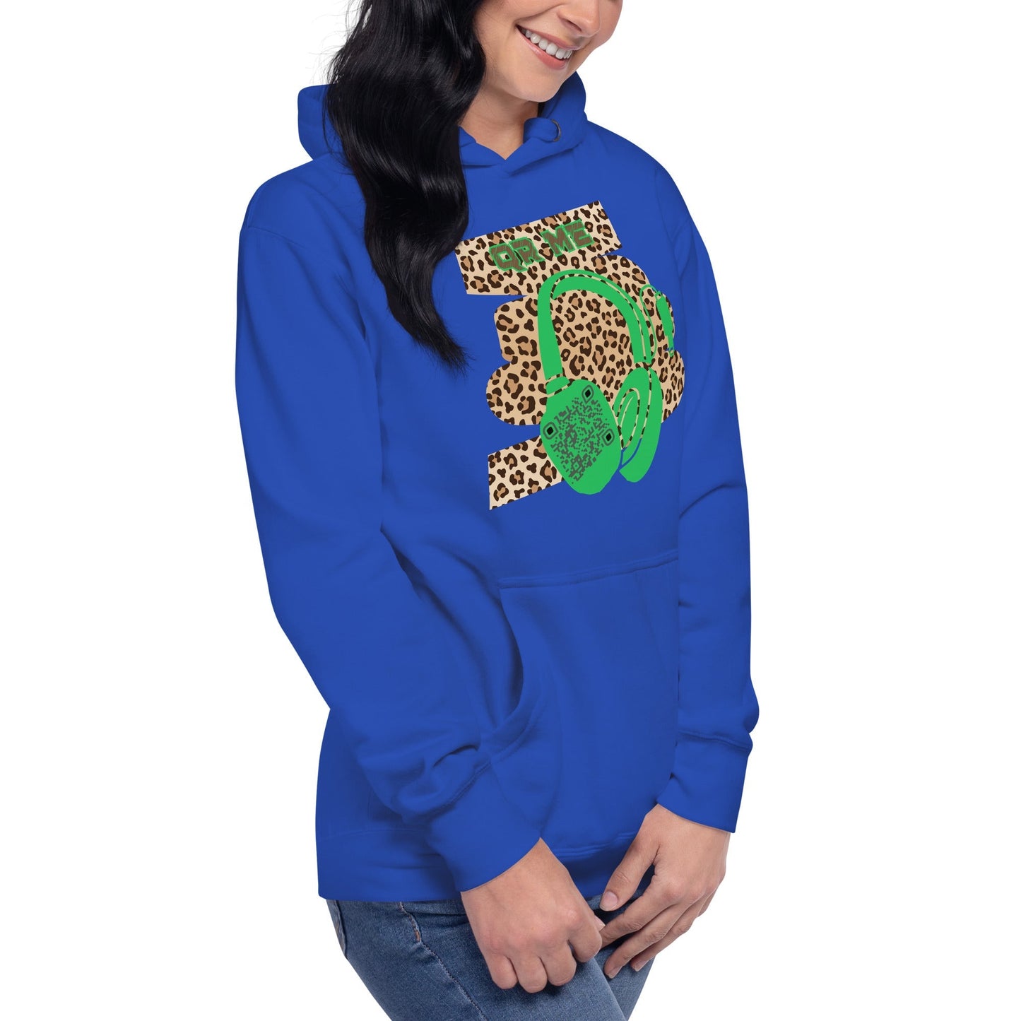 Custom QR Code Leopard Print Hoodie β Wild Style, Shared Tunes