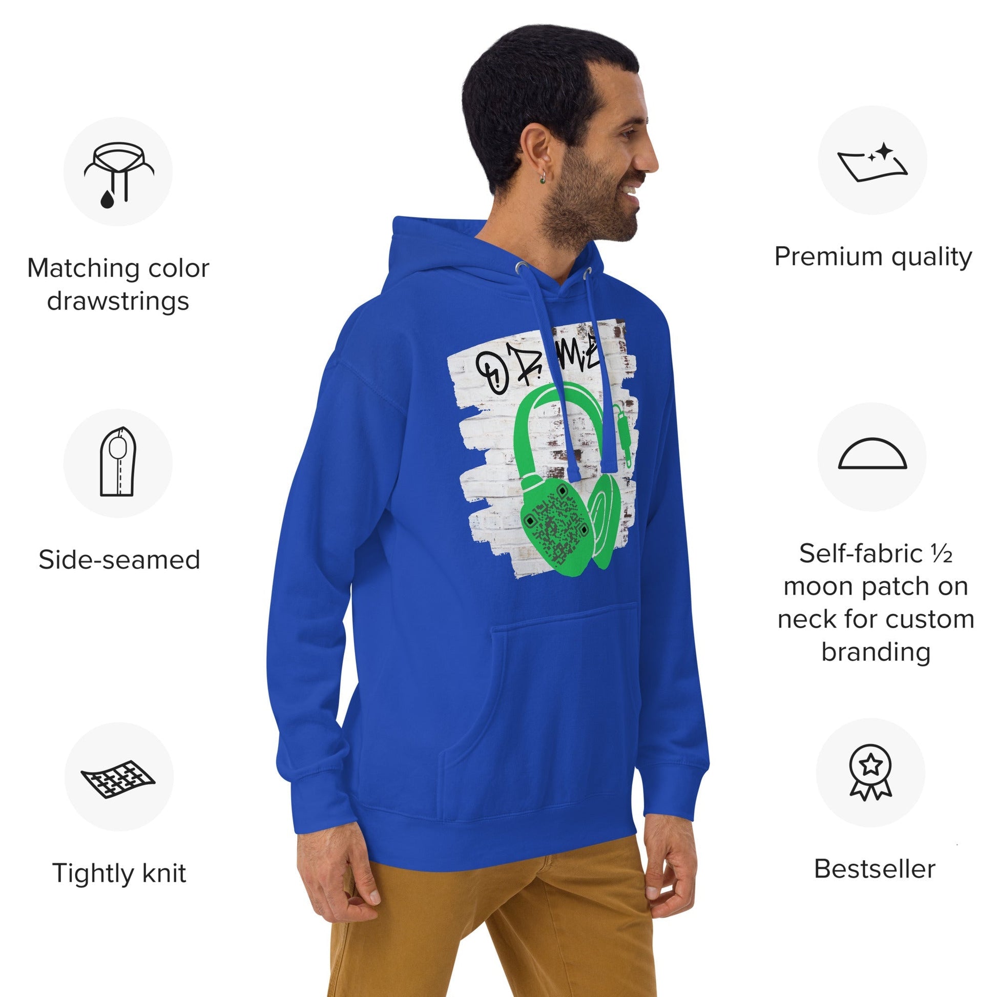 Personalized QR Code Graffiti Wall Hoodie β Share Your Music