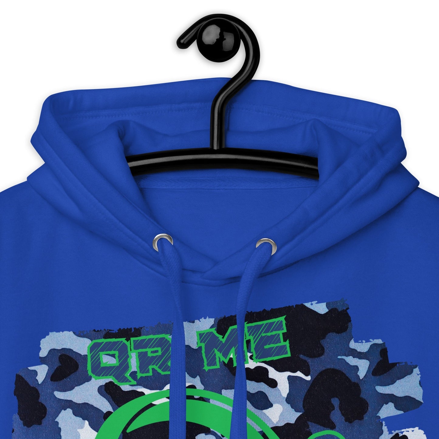 Personalized QR Code Blue Camo Hoodie β Blend In, Share Out