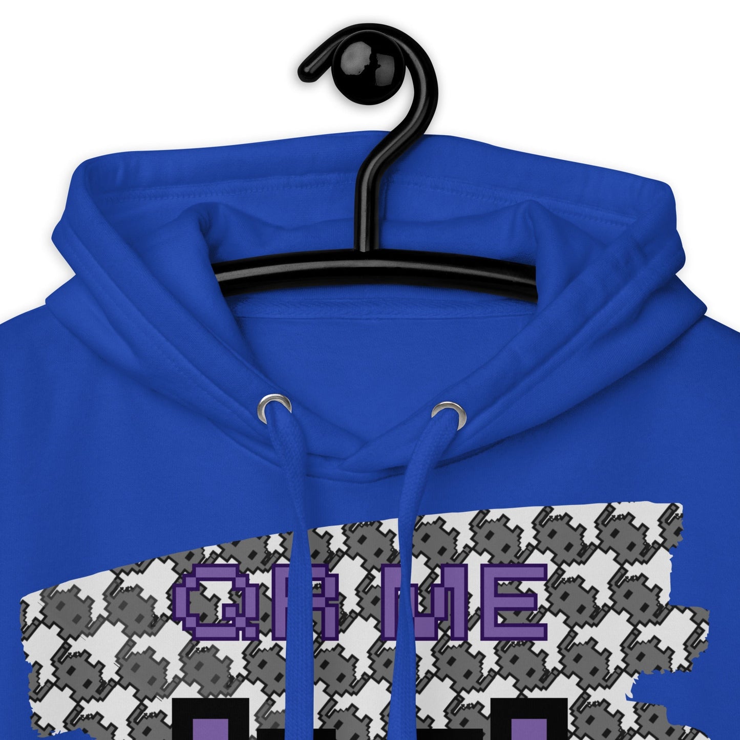 Monochrome Alien Emoji QR Code Hoodie β Share Your Stats