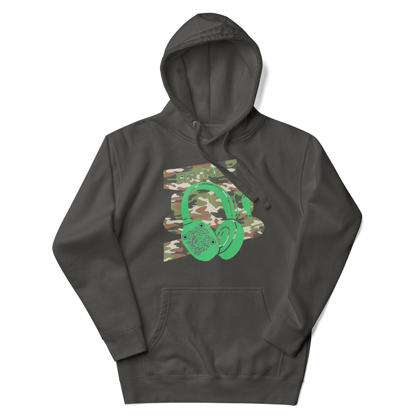 Personalized QR Code Green Camo Hoodie β Blend In, Stand Out