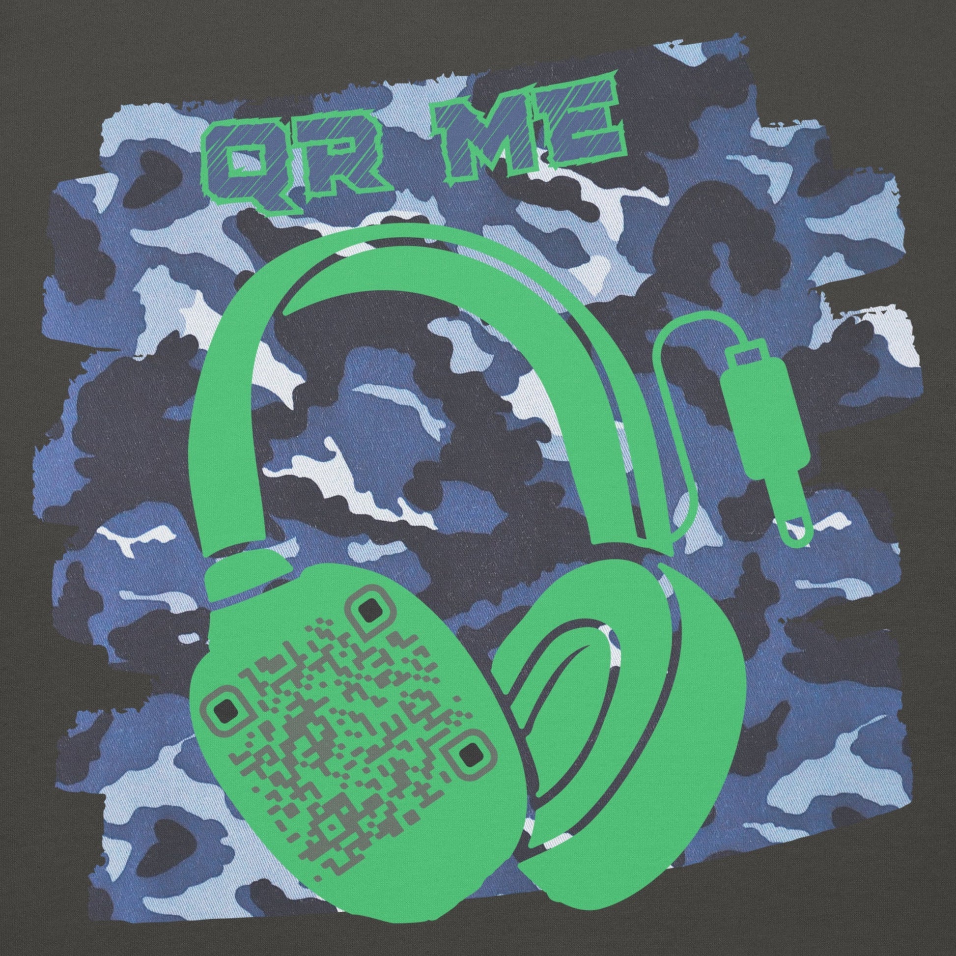 Personalized QR Code Blue Camo Hoodie β Blend In, Share Out