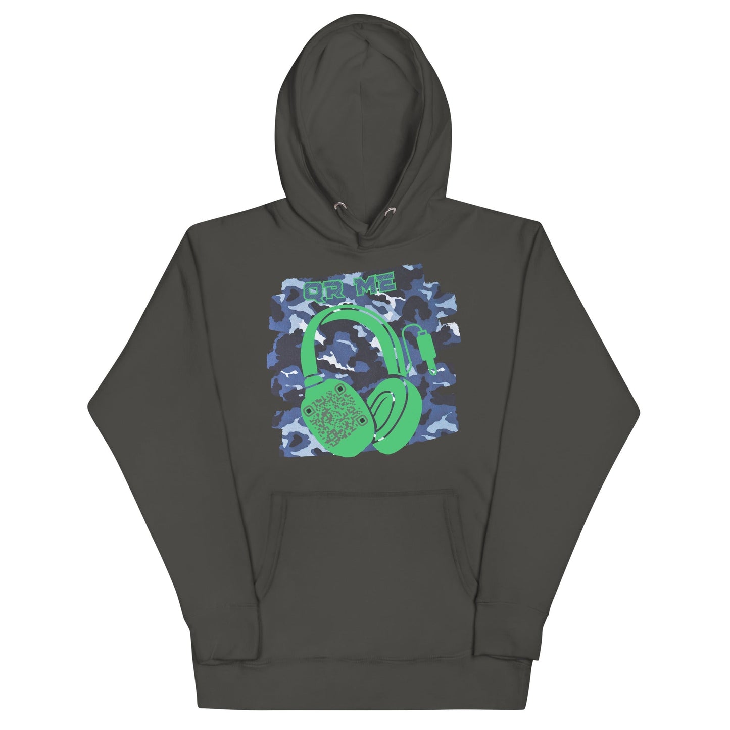 Personalized QR Code Blue Camo Hoodie β Blend In, Share Out