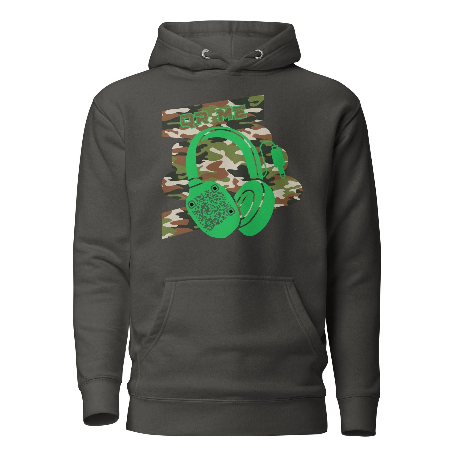 Personalized QR Code Green Camo Hoodie β Blend In, Stand Out
