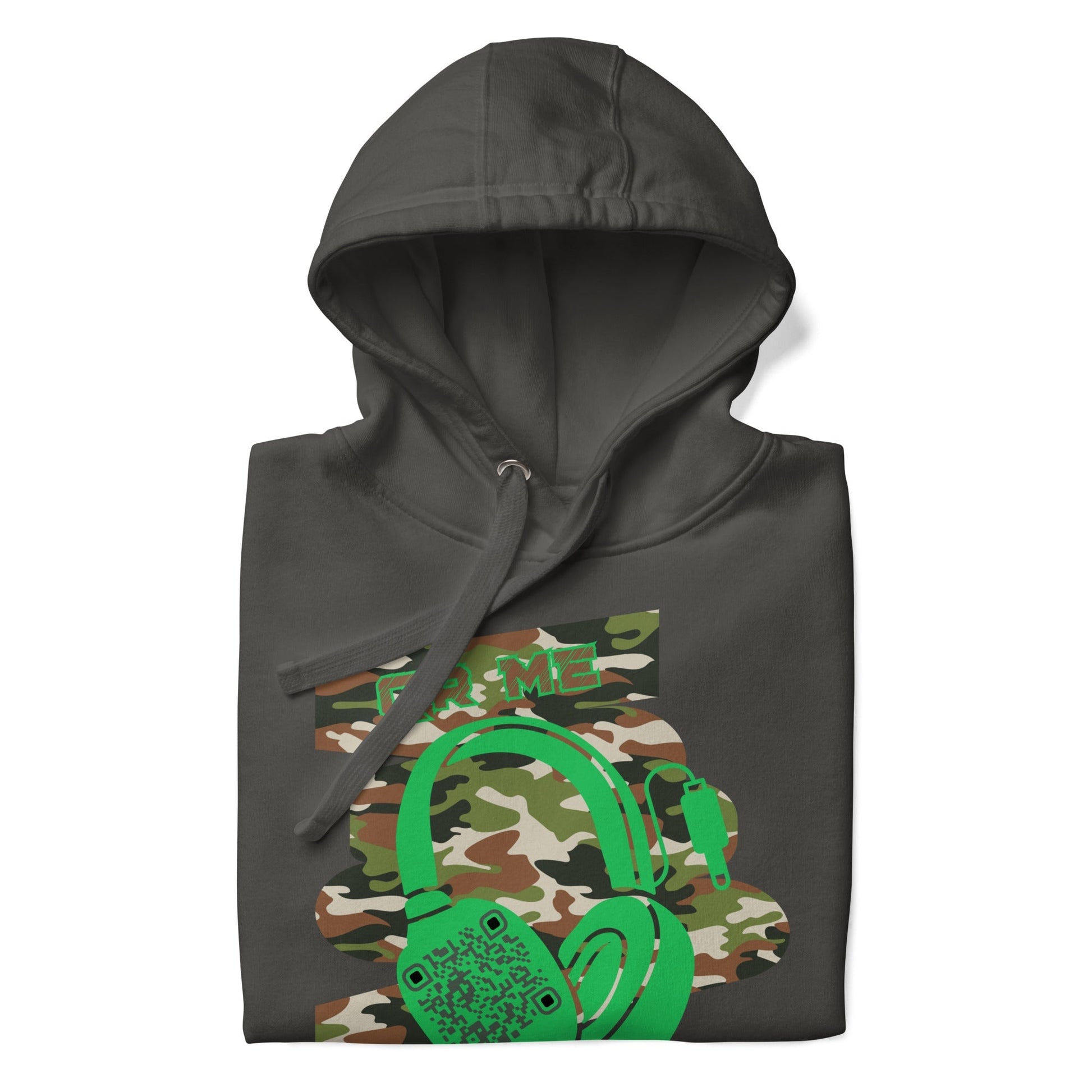 Personalized QR Code Green Camo Hoodie β Blend In, Stand Out