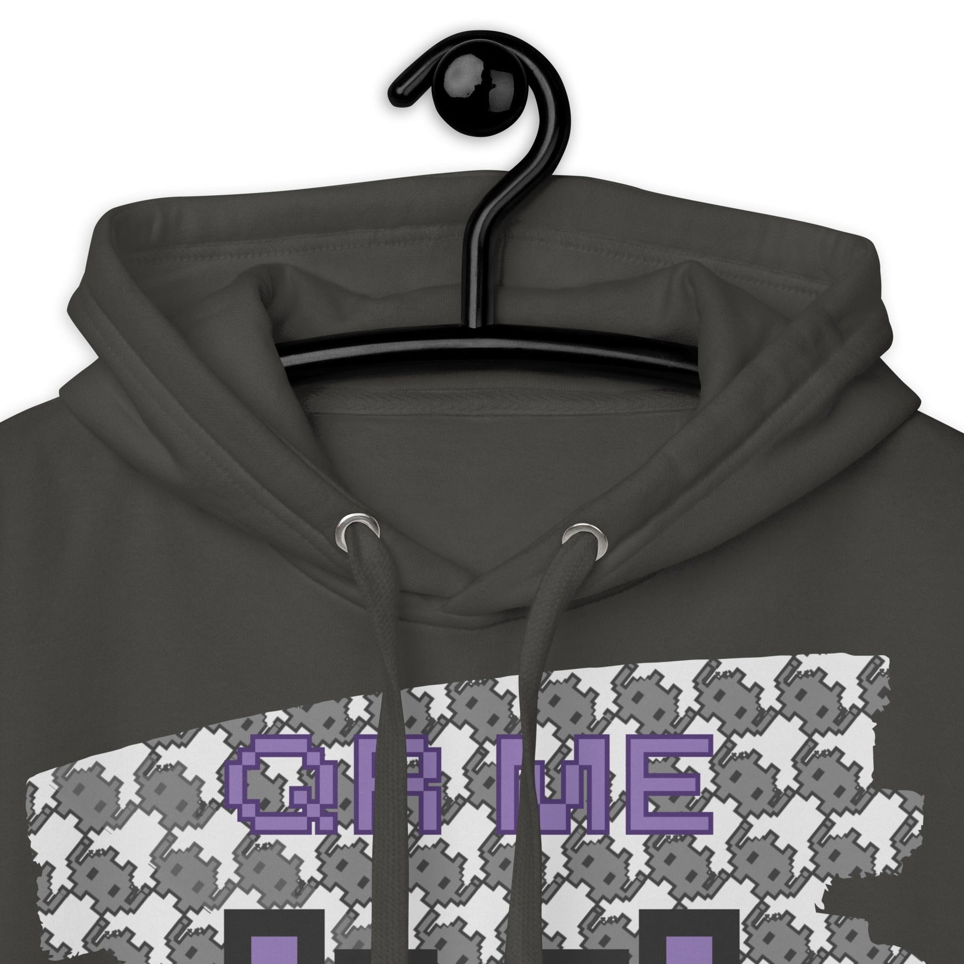 Monochrome Alien Emoji QR Code Hoodie β Share Your Stats