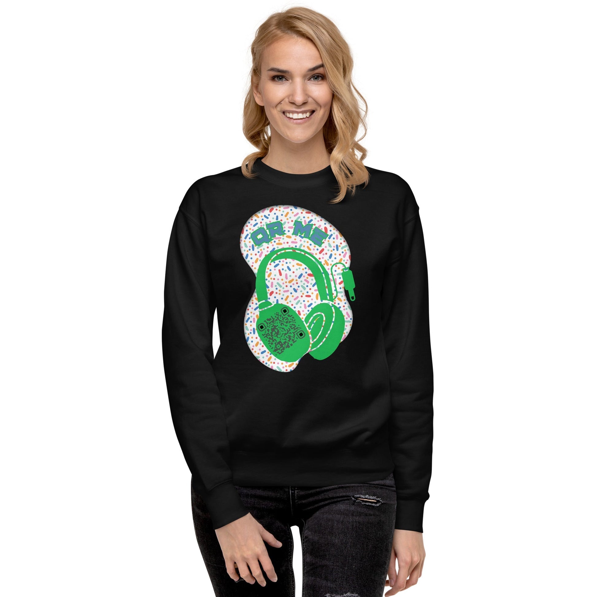 Personalized QR Code Sweatshirt β Polka Dot Playlist!