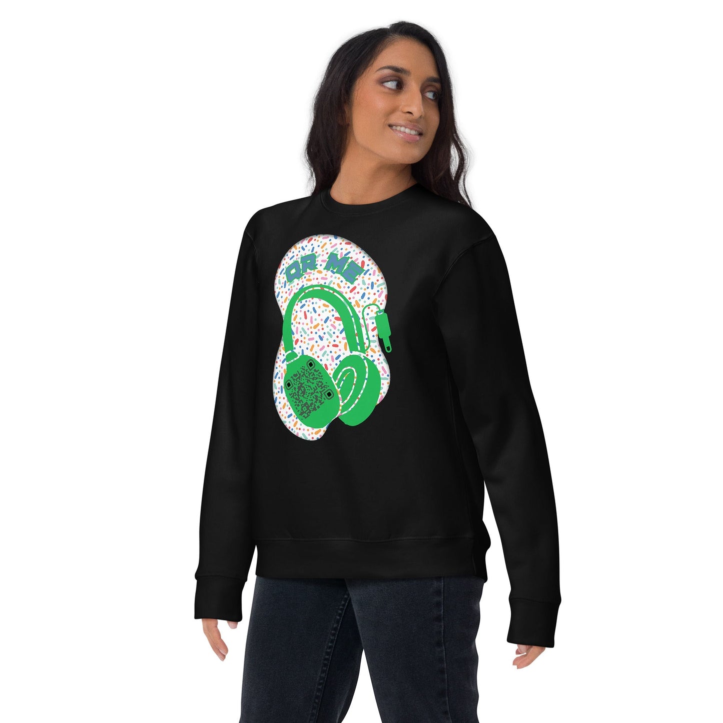 Personalized QR Code Sweatshirt β Polka Dot Playlist!