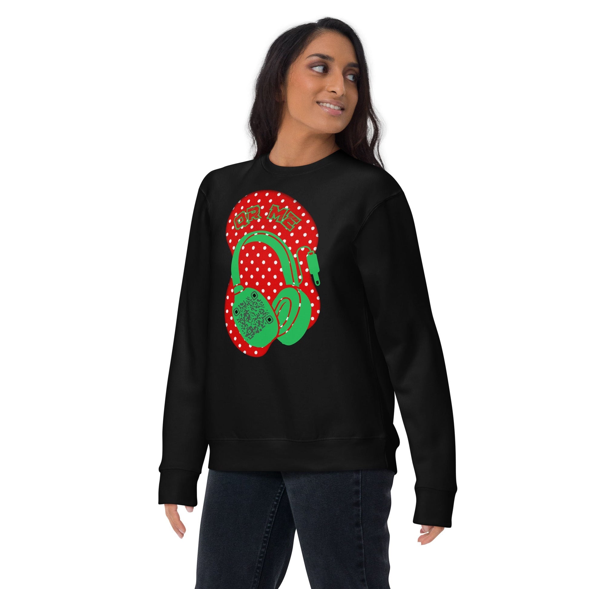 Personalized QR Code Polka Dot Sweatshirt β Tune In & Stand Out