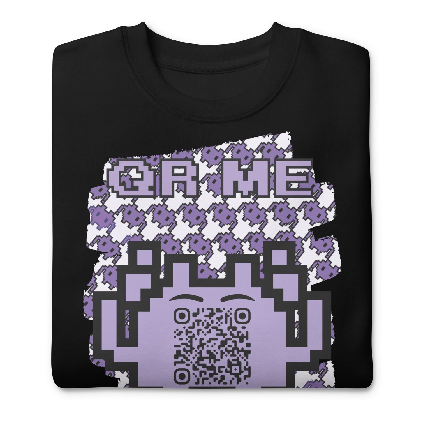 Purple Alien QR Code Sweatshirt β Classic Style for Gamers & Creators