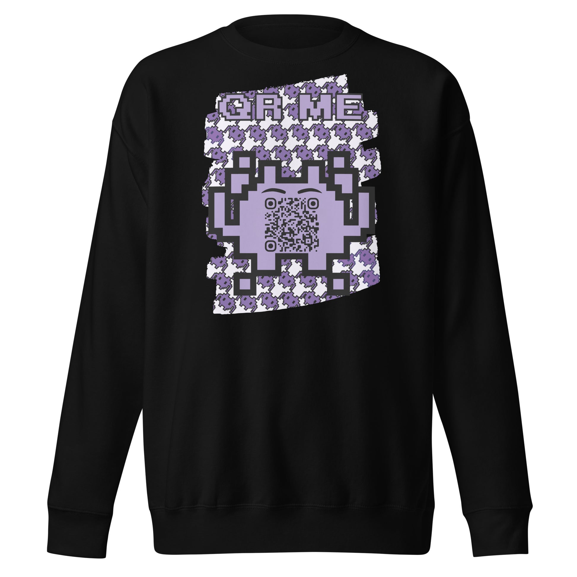 Purple Alien QR Code Sweatshirt β Classic Style for Gamers & Creators