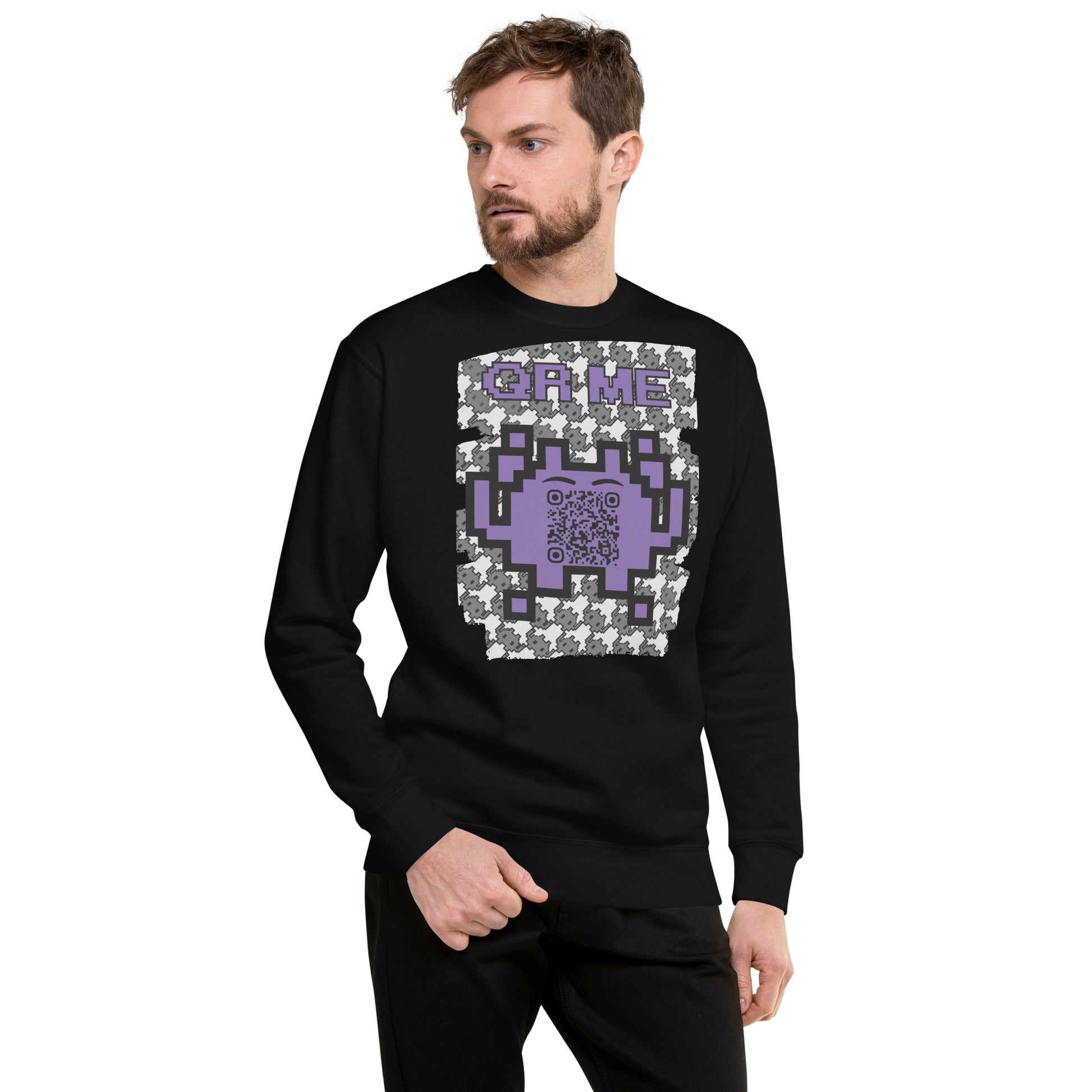 Mono Alien QR Code Sweatshirt β For Gamers & YouTubers