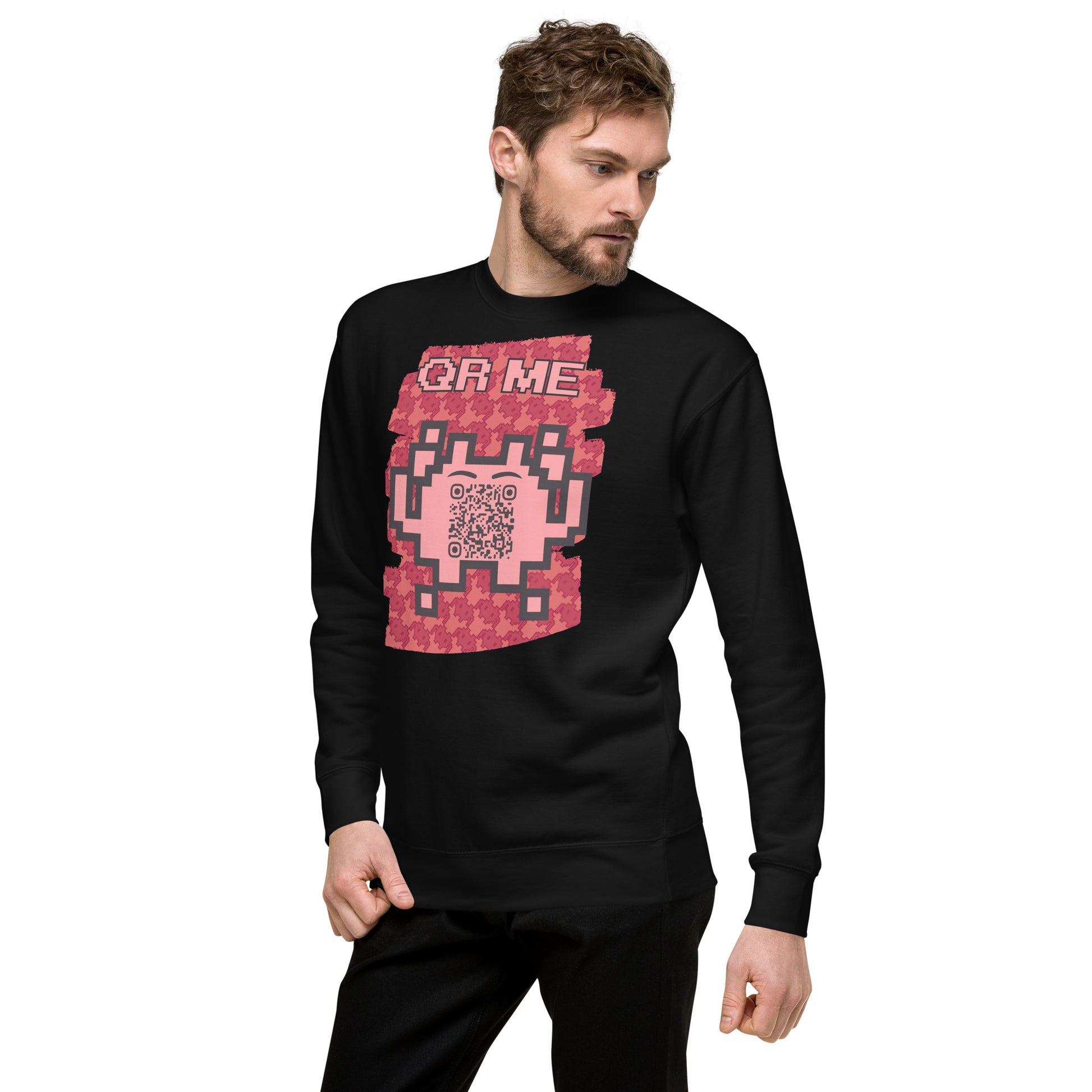 Red Alien QR Code Sweatshirt β Bold Tech for Gamers & YouTubers