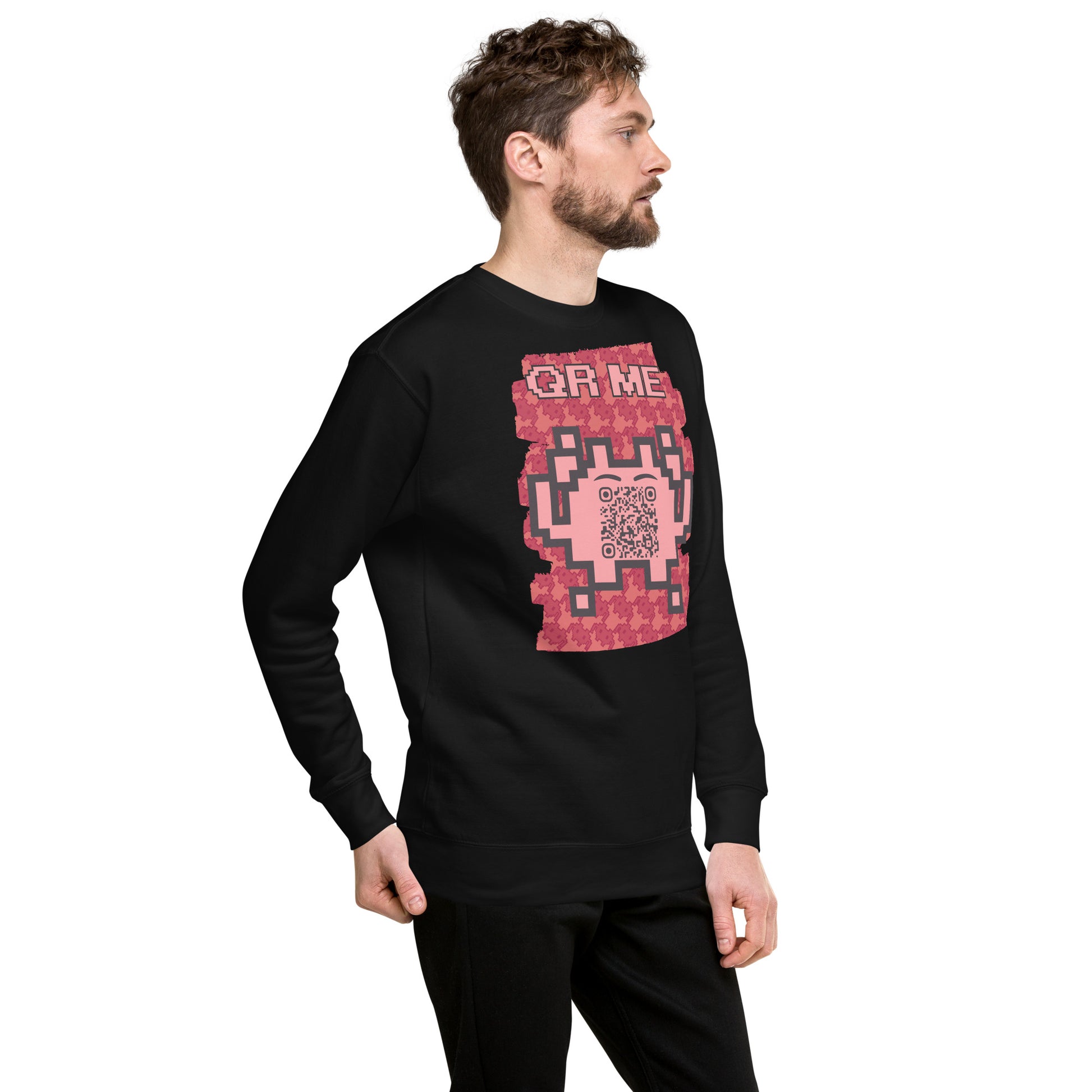 Red Alien QR Code Sweatshirt β Bold Tech for Gamers & YouTubers