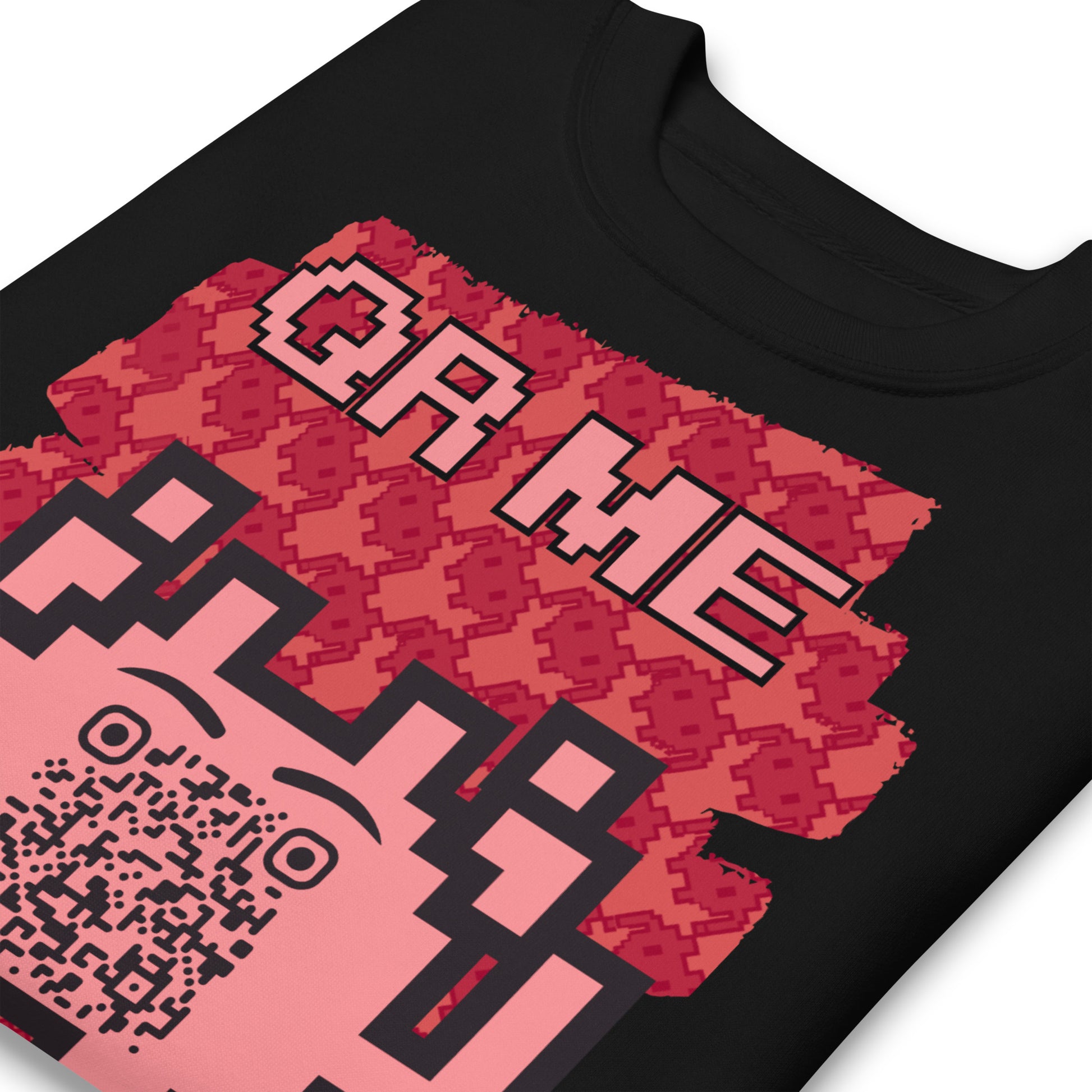 Red Alien QR Code Sweatshirt β Bold Tech for Gamers & YouTubers