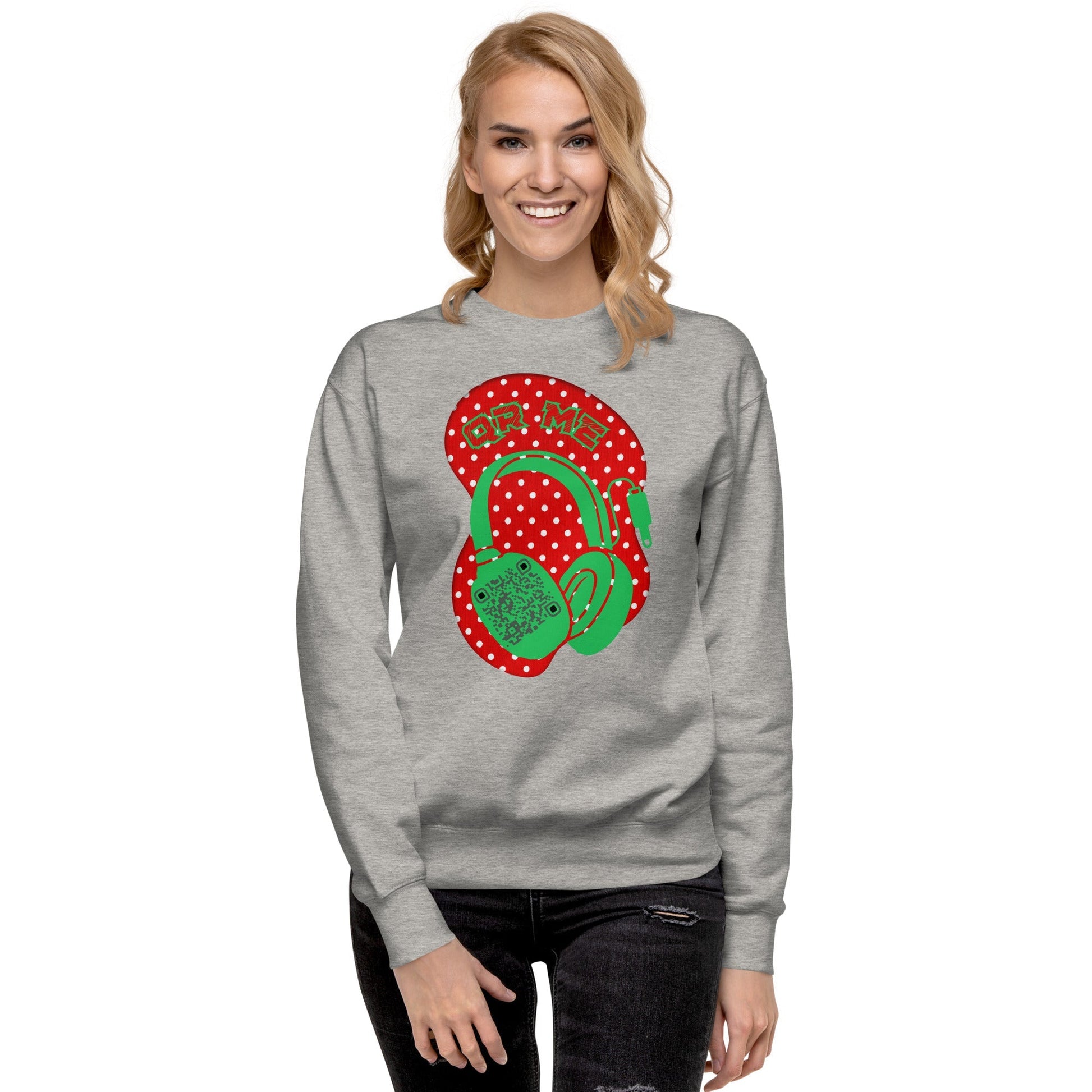 Personalized QR Code Polka Dot Sweatshirt β Tune In & Stand Out