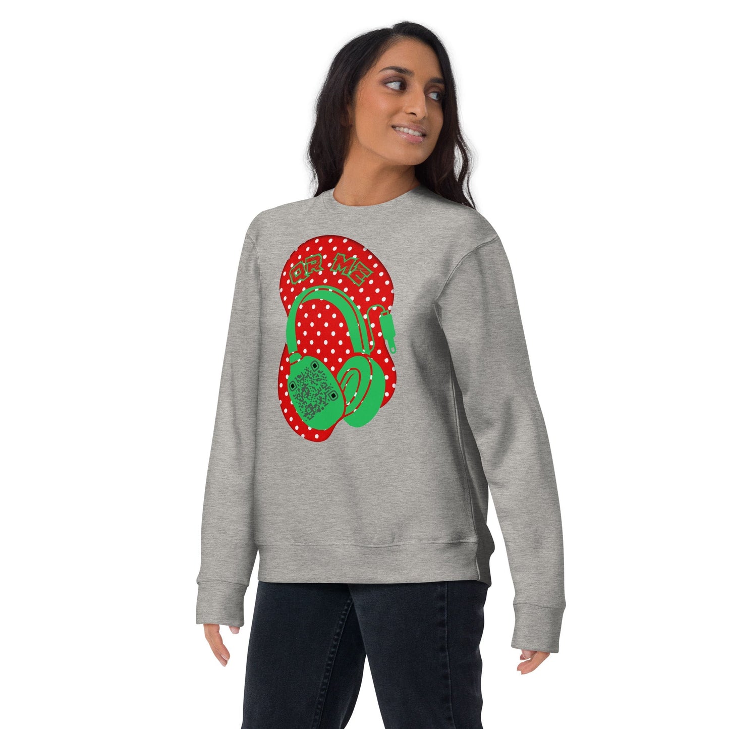 Personalized QR Code Polka Dot Sweatshirt β Tune In & Stand Out