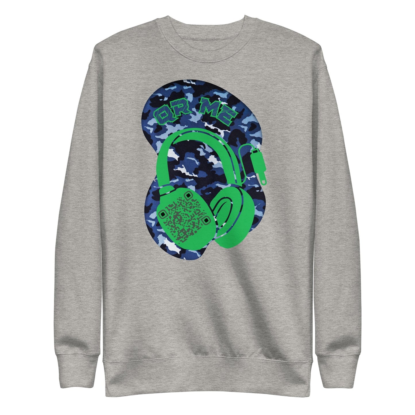 Personalized QR Code Blue Camo Sweatshirt – Blend In, Stand Out
