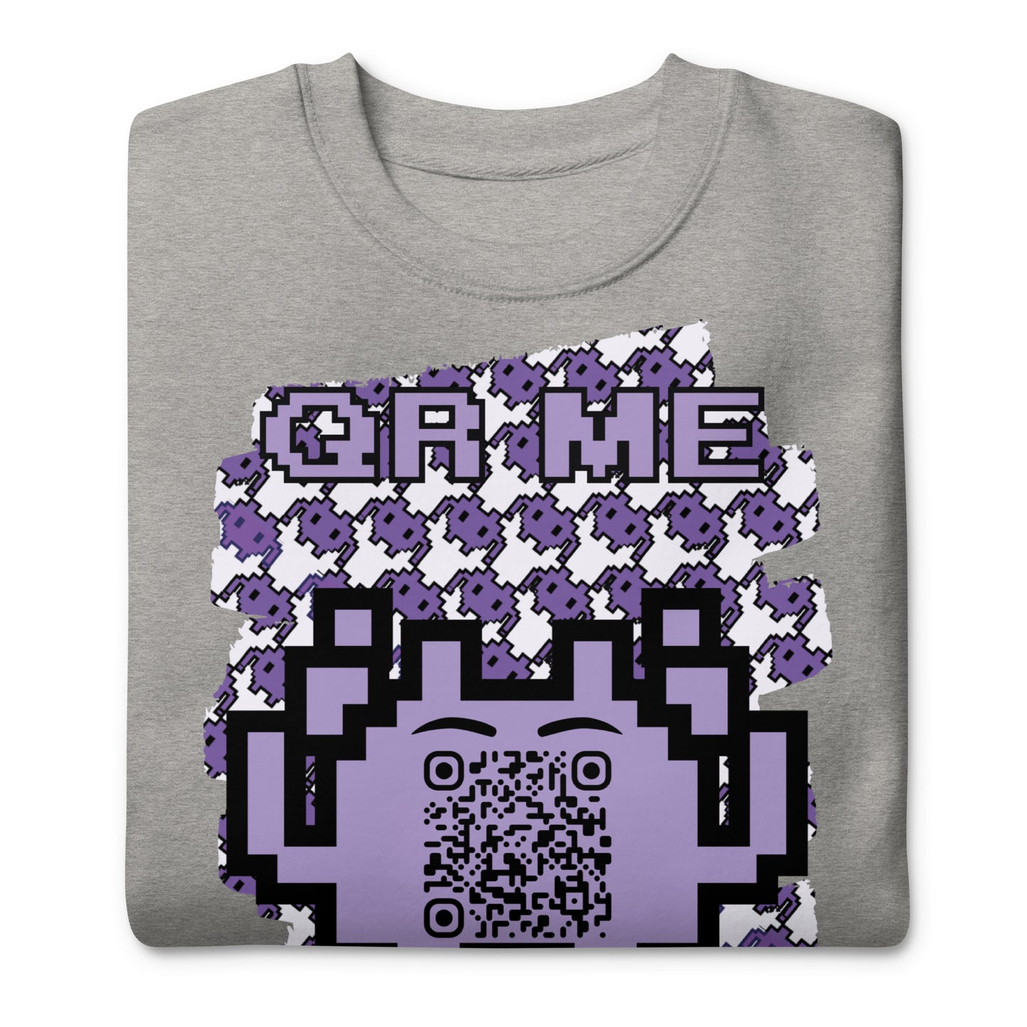 Purple Alien QR Code Sweatshirt β Classic Style for Gamers & Creators