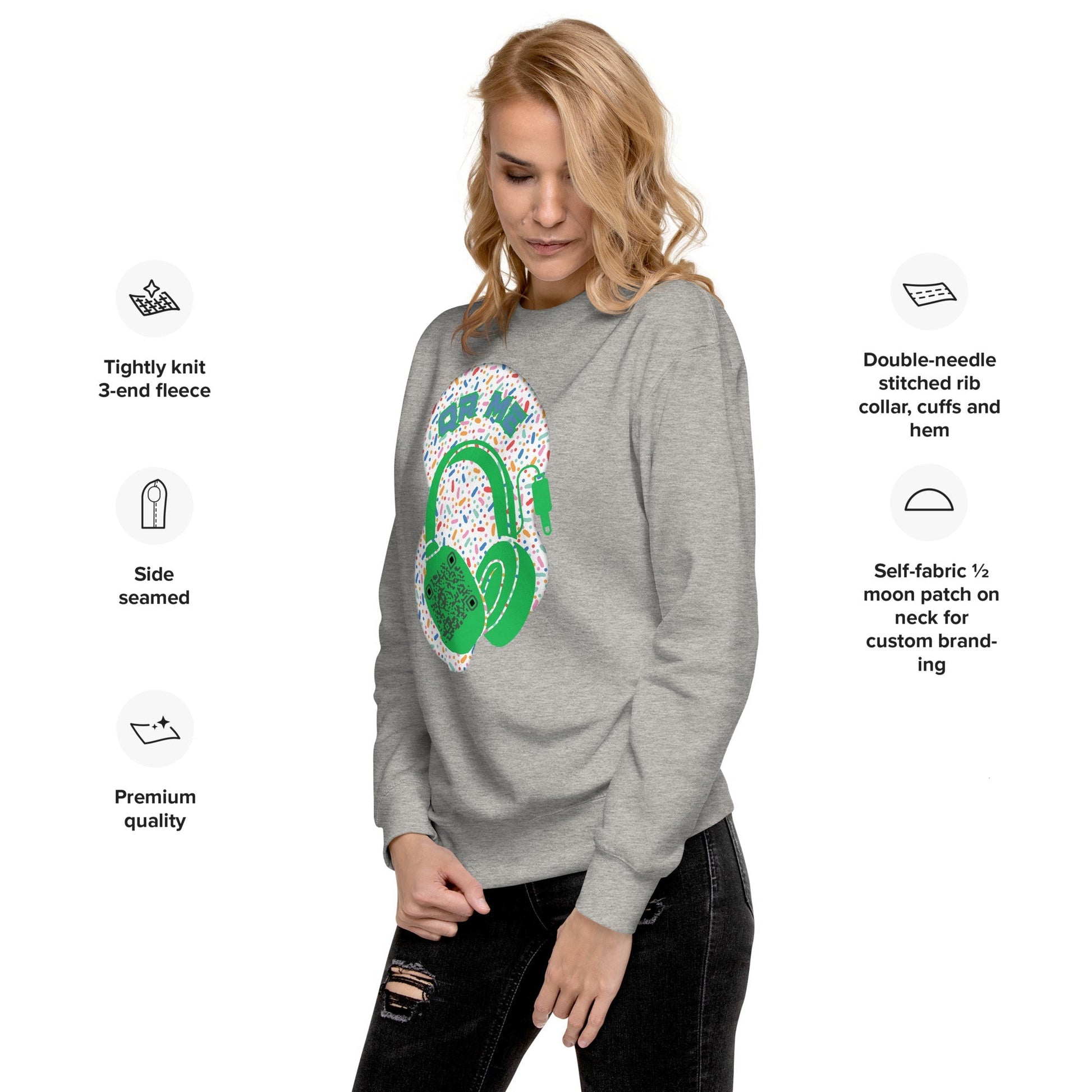 Personalized QR Code Sweatshirt β Polka Dot Playlist!