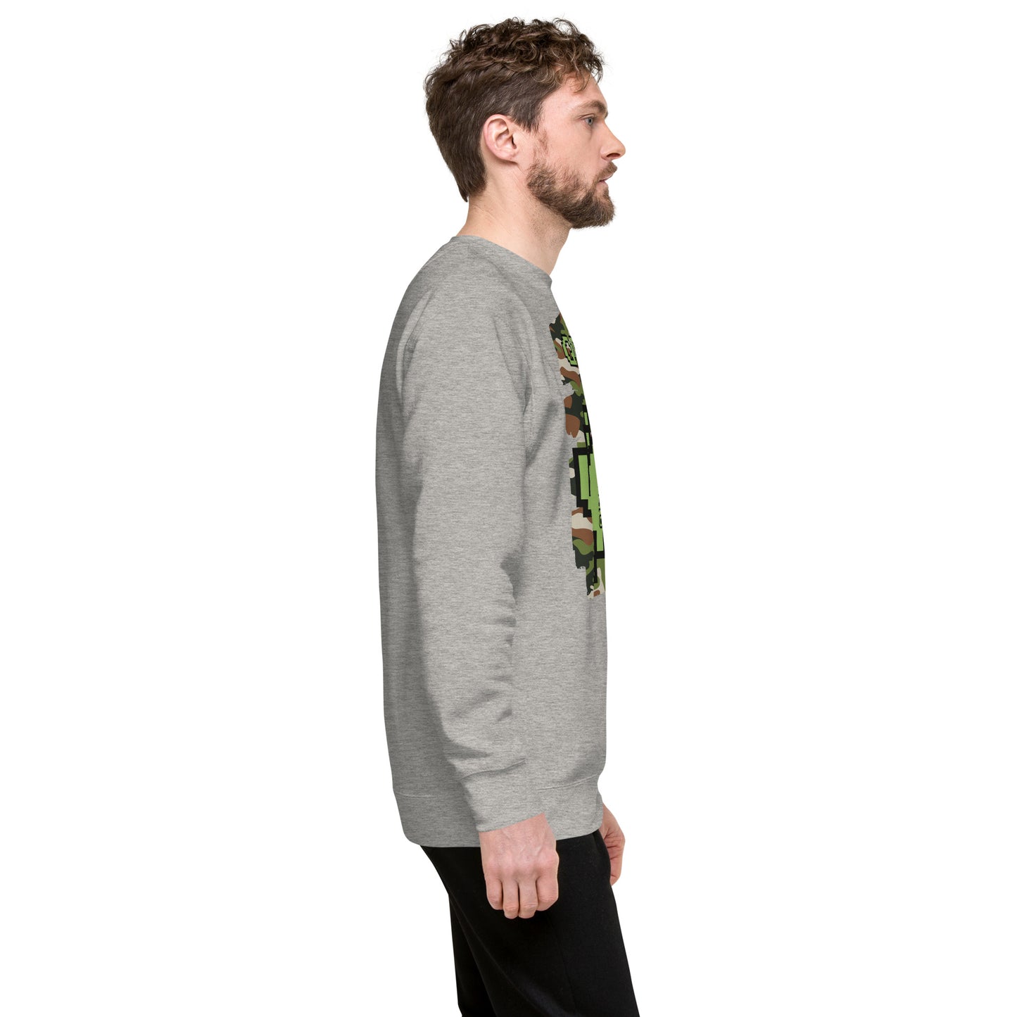 Green Camo Alien QR Code Sweatshirt β Stealth Style for Gamers
