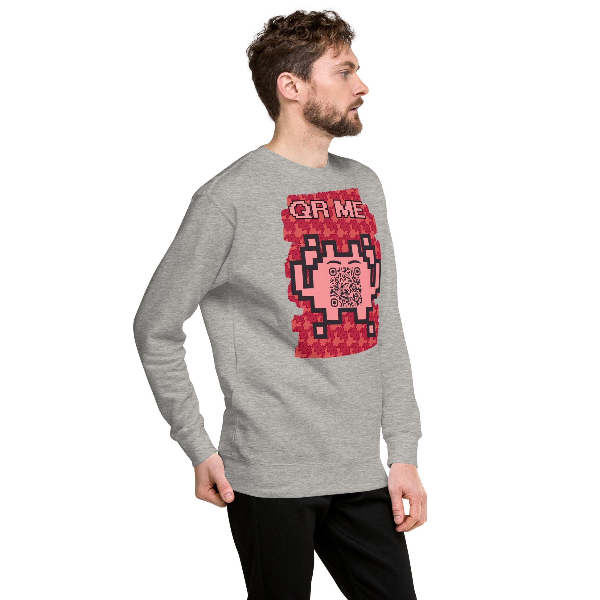 Red Alien QR Code Sweatshirt β Bold Tech for Gamers & YouTubers