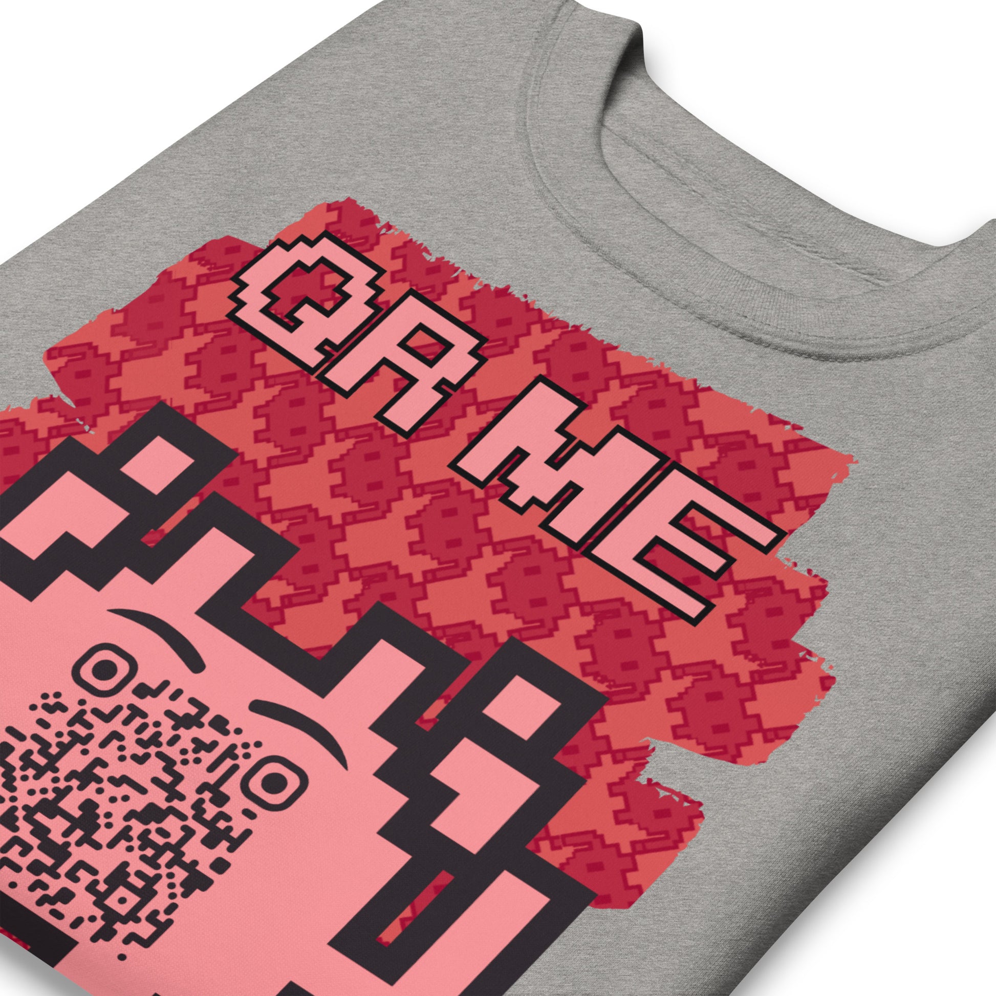 Red Alien QR Code Sweatshirt β Bold Tech for Gamers & YouTubers