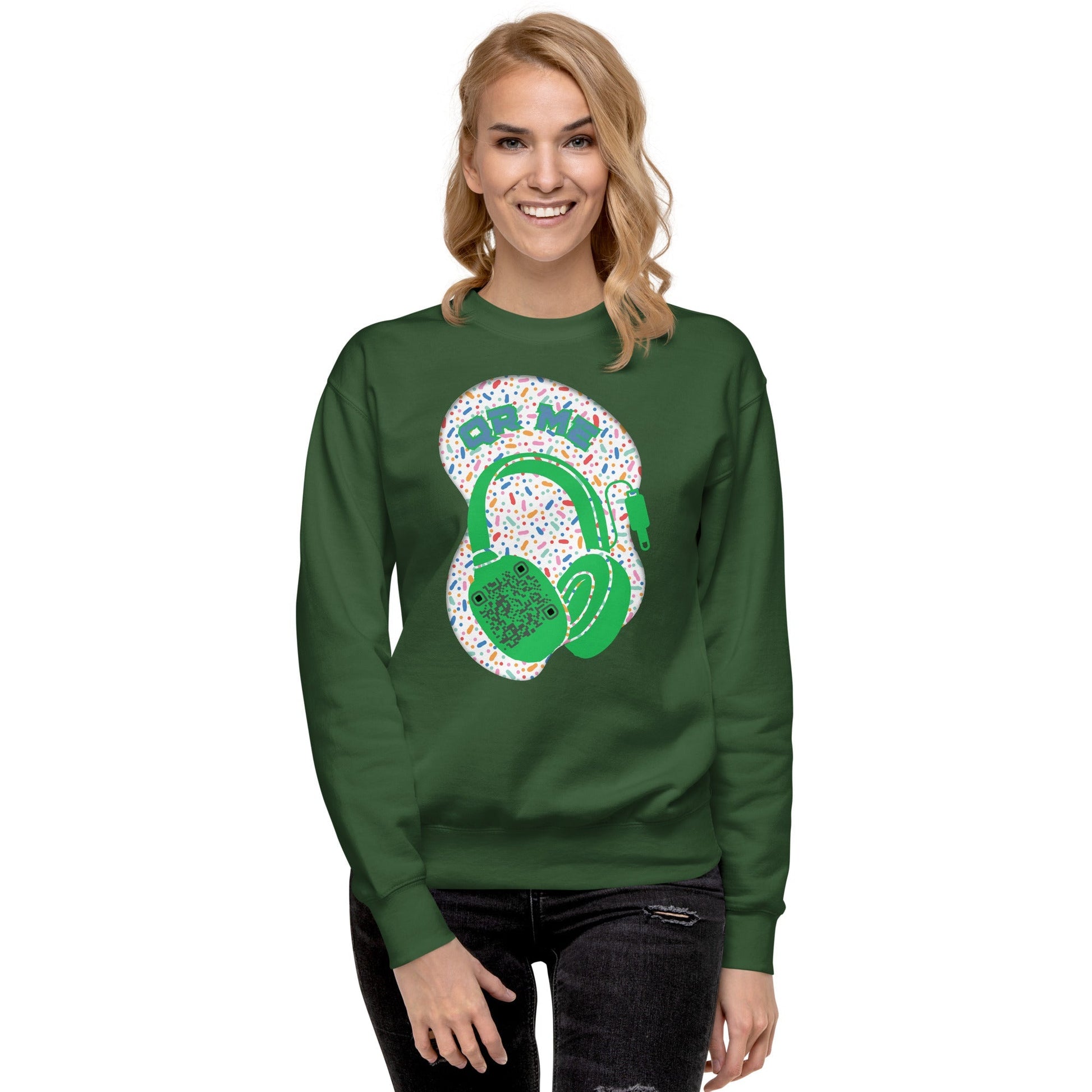 Personalized QR Code Sweatshirt β Polka Dot Playlist!