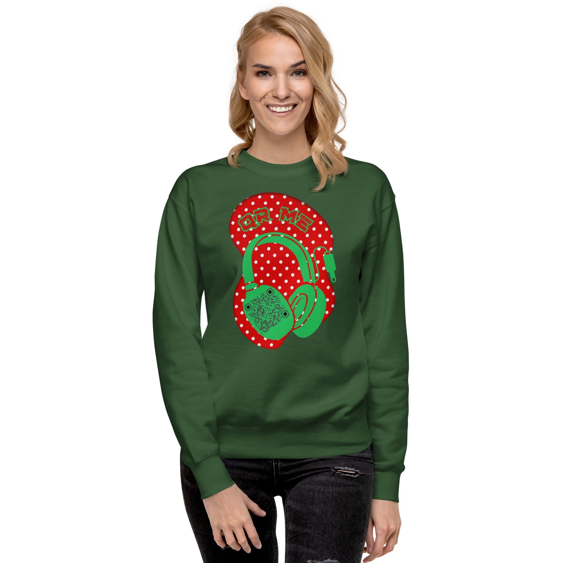Personalized QR Code Polka Dot Sweatshirt β Tune In & Stand Out