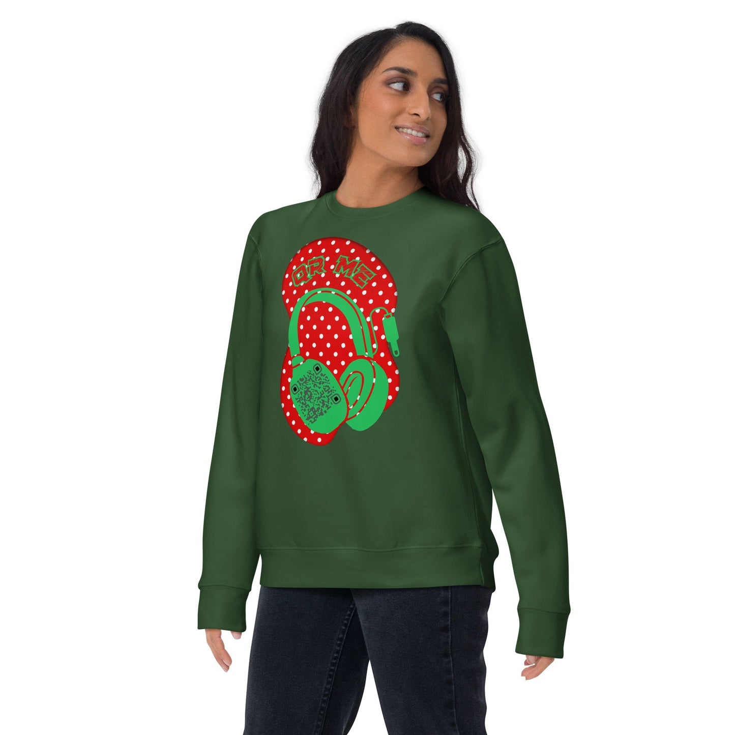 Personalized QR Code Polka Dot Sweatshirt β Tune In & Stand Out