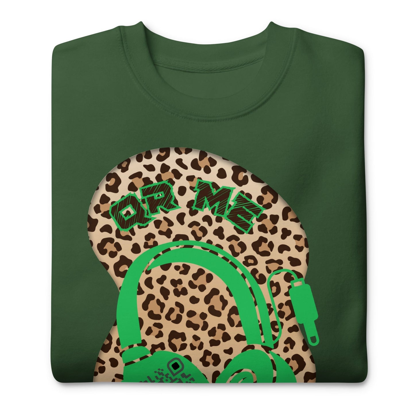 Leopard Print Personalized QR Code Sweatshirt β Wear Your Playlist!
