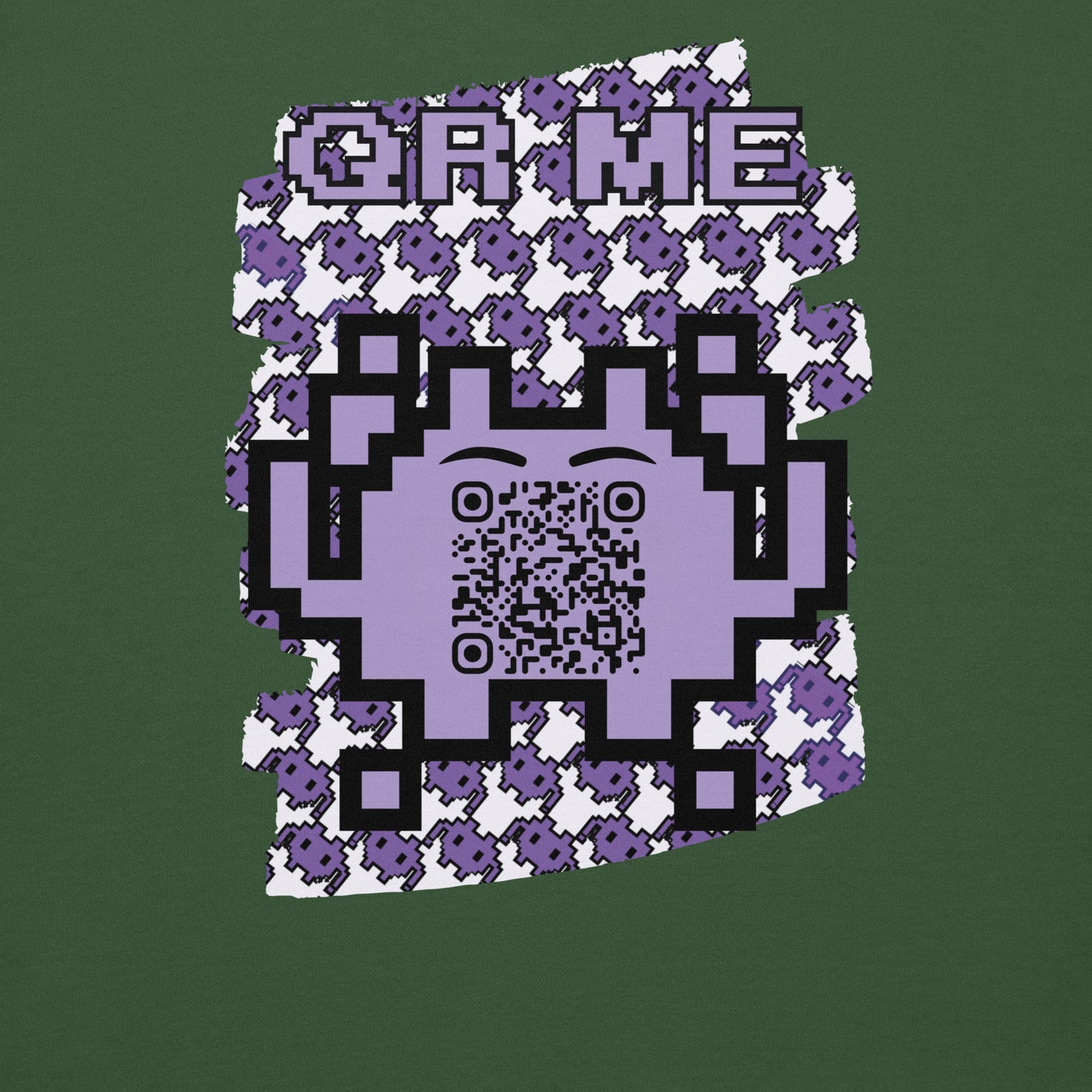 Purple Alien QR Code Sweatshirt β Classic Style for Gamers & Creators