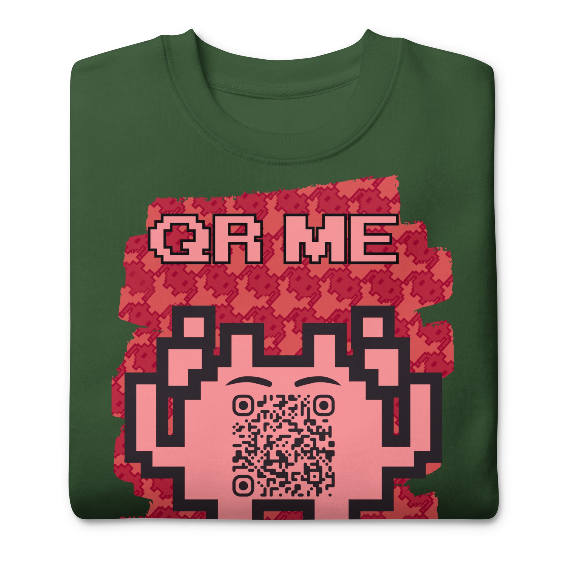 Red Alien QR Code Sweatshirt β Bold Tech for Gamers & YouTubers