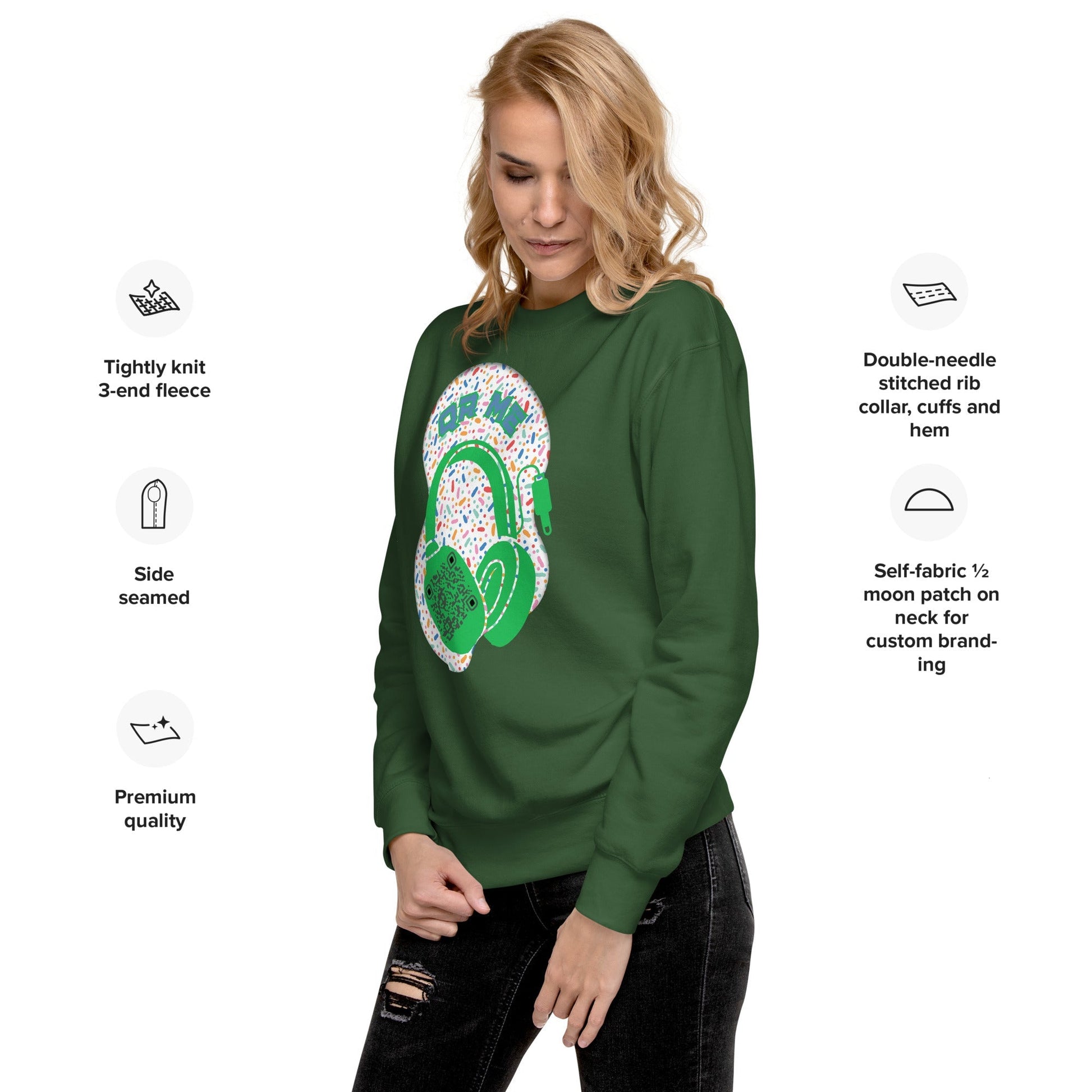 Personalized QR Code Sweatshirt β Polka Dot Playlist!