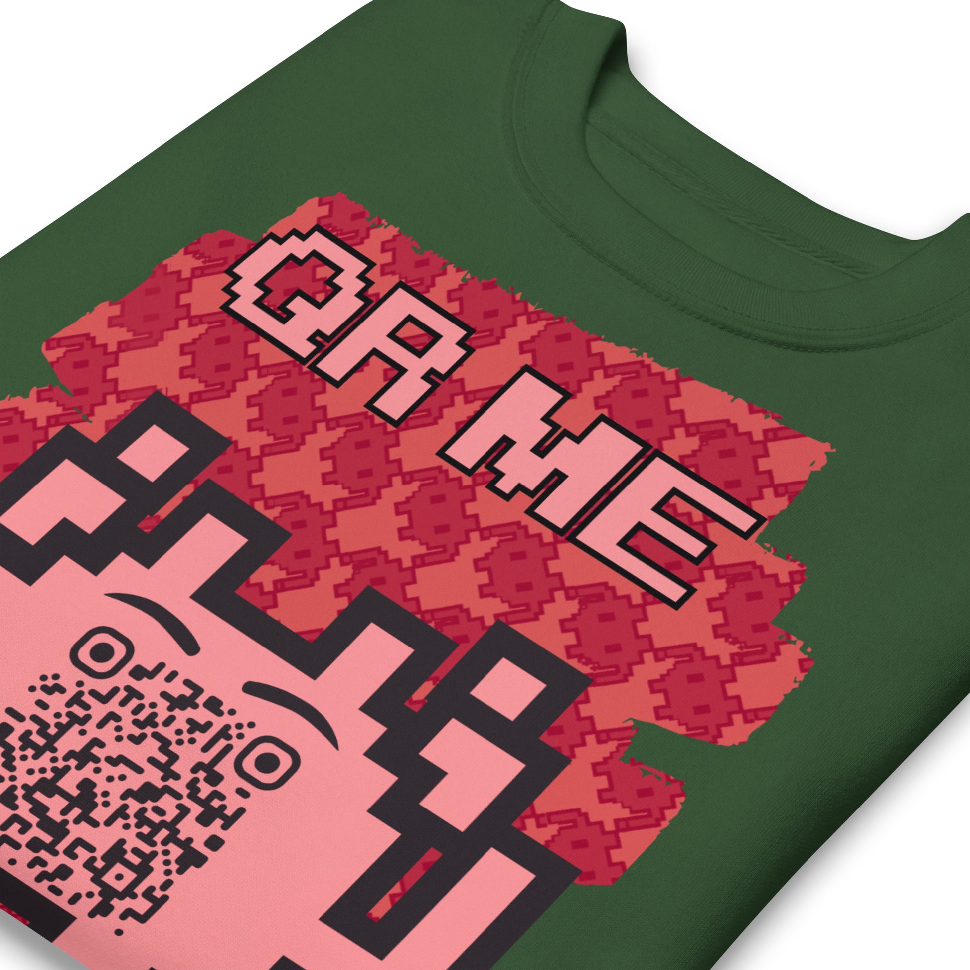 Red Alien QR Code Sweatshirt β Bold Tech for Gamers & YouTubers