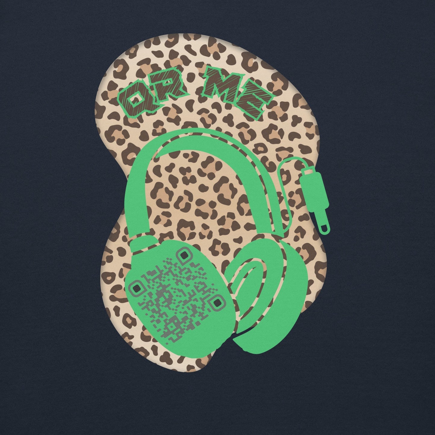 Leopard Print Personalized QR Code Sweatshirt β Wear Your Playlist!