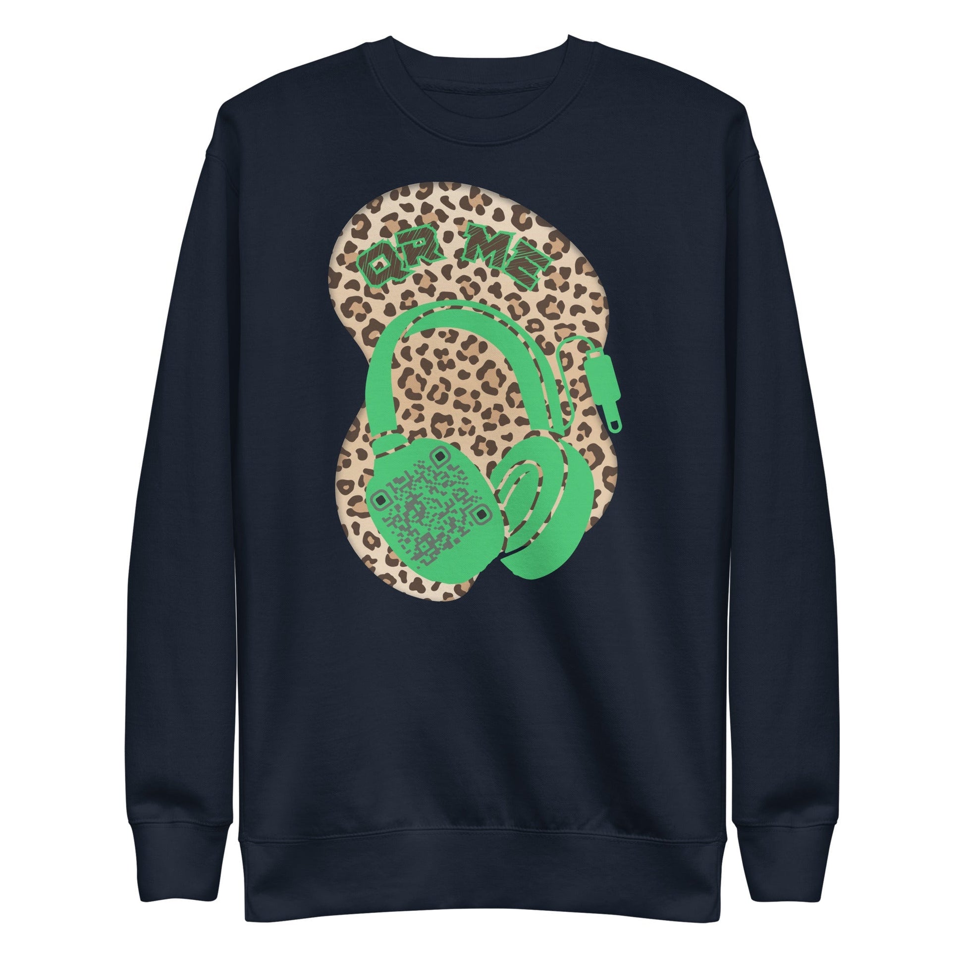 Leopard Print Personalized QR Code Sweatshirt β Wear Your Playlist!
