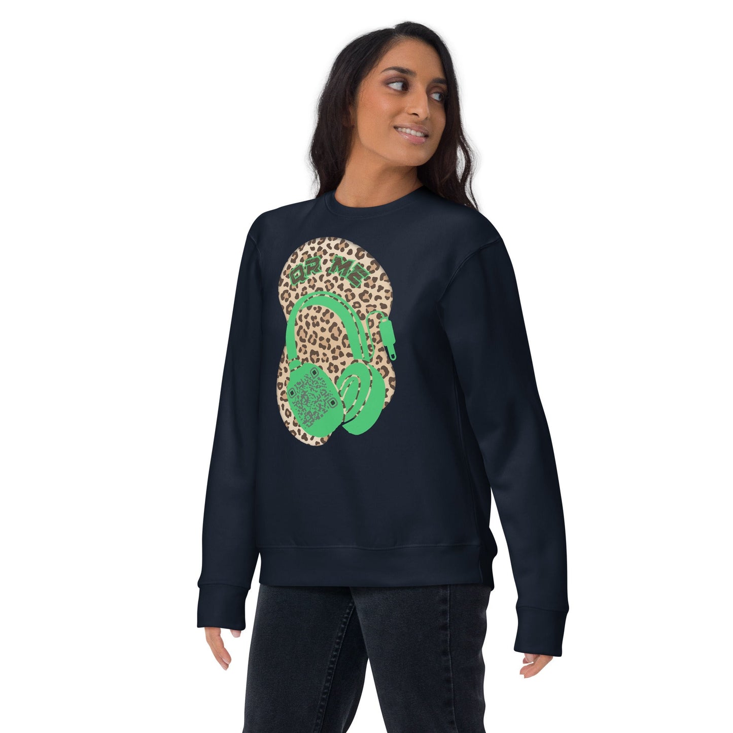 Leopard Print Personalized QR Code Sweatshirt β Wear Your Playlist!