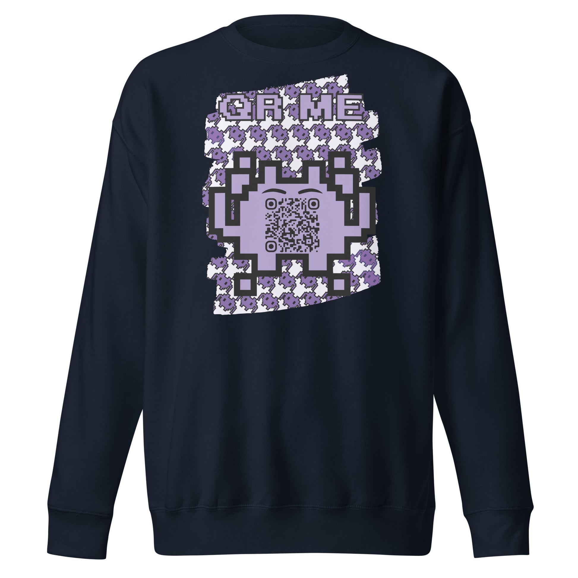 Purple Alien QR Code Sweatshirt β Classic Style for Gamers & Creators