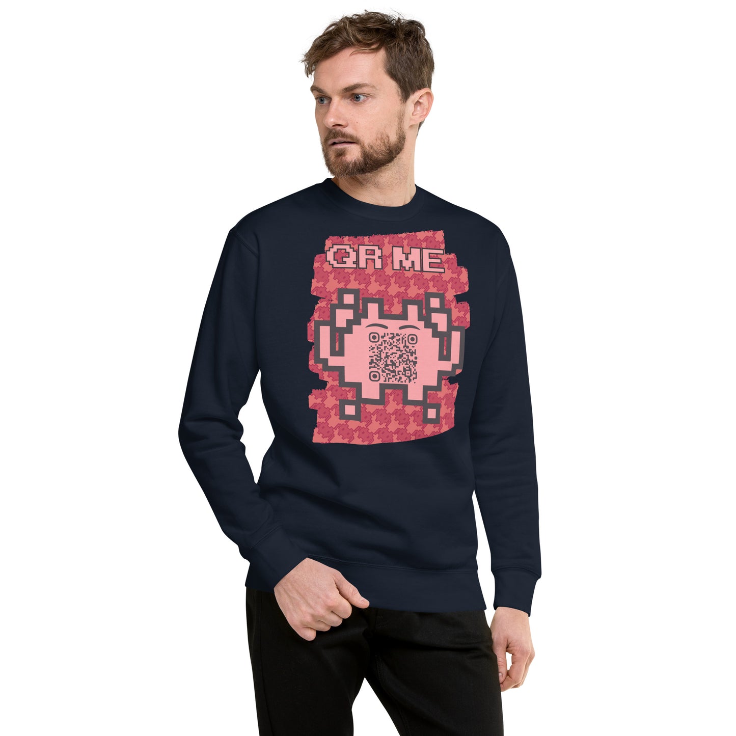 Red Alien QR Code Sweatshirt β Bold Tech for Gamers & YouTubers
