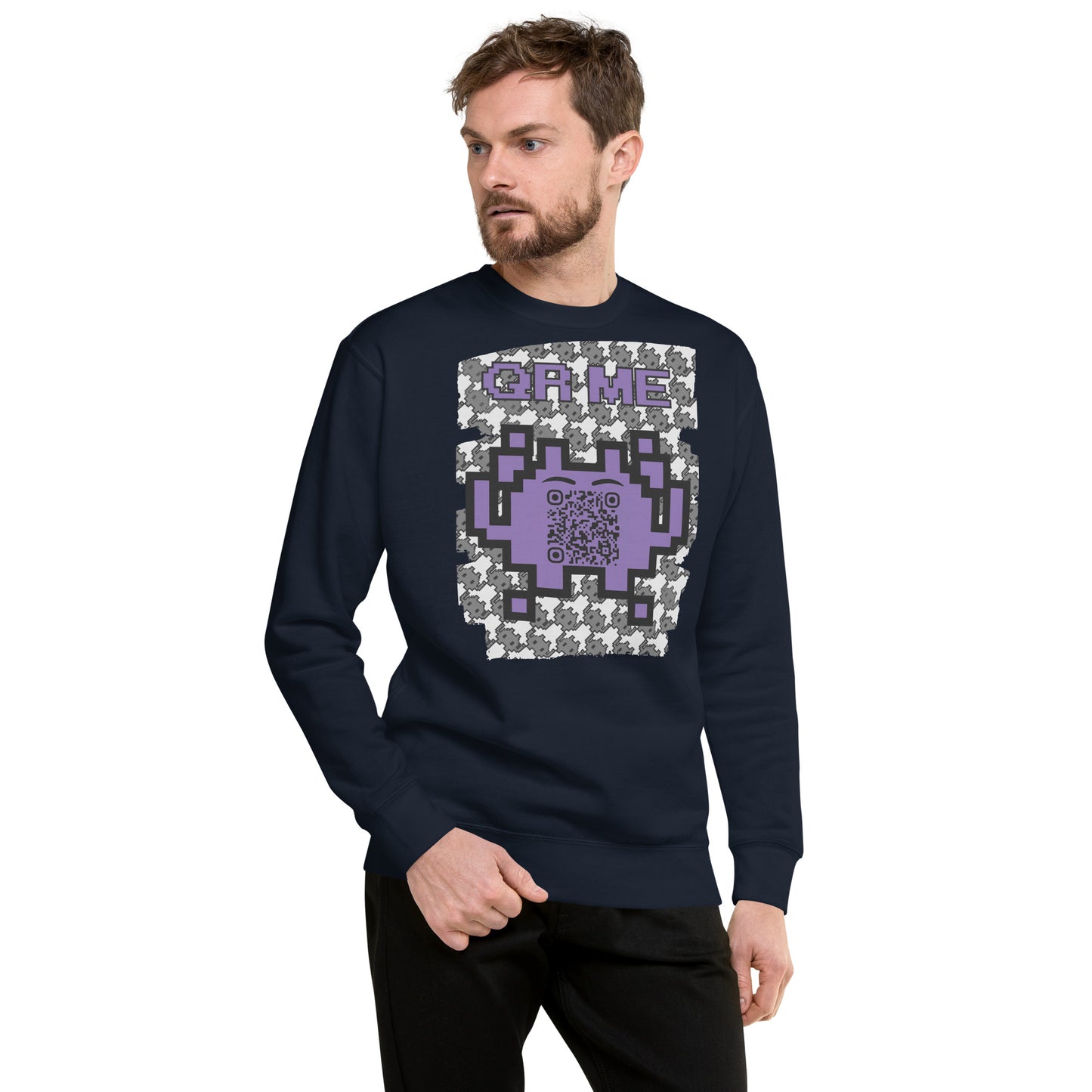 Mono Alien QR Code Sweatshirt β For Gamers & YouTubers