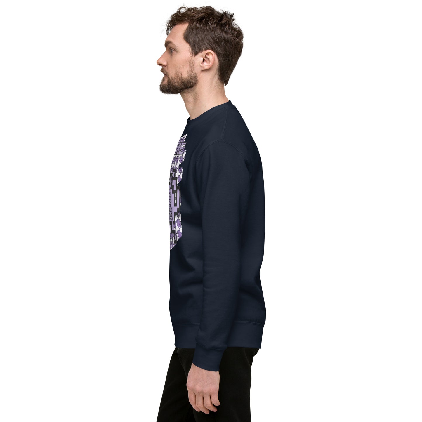 Purple Alien QR Code Sweatshirt β Classic Style for Gamers & Creators